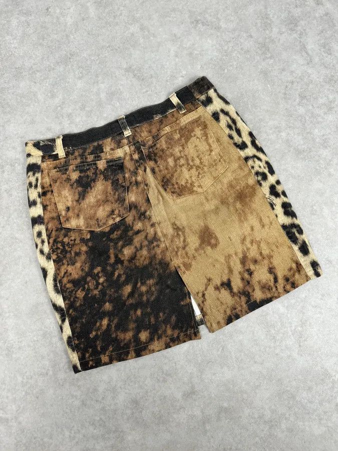 Roberto Cavalli AW2001 Roberto Cavalli Beige Denim Leopard Print Skirt Size 29" - 7 Thumbnail