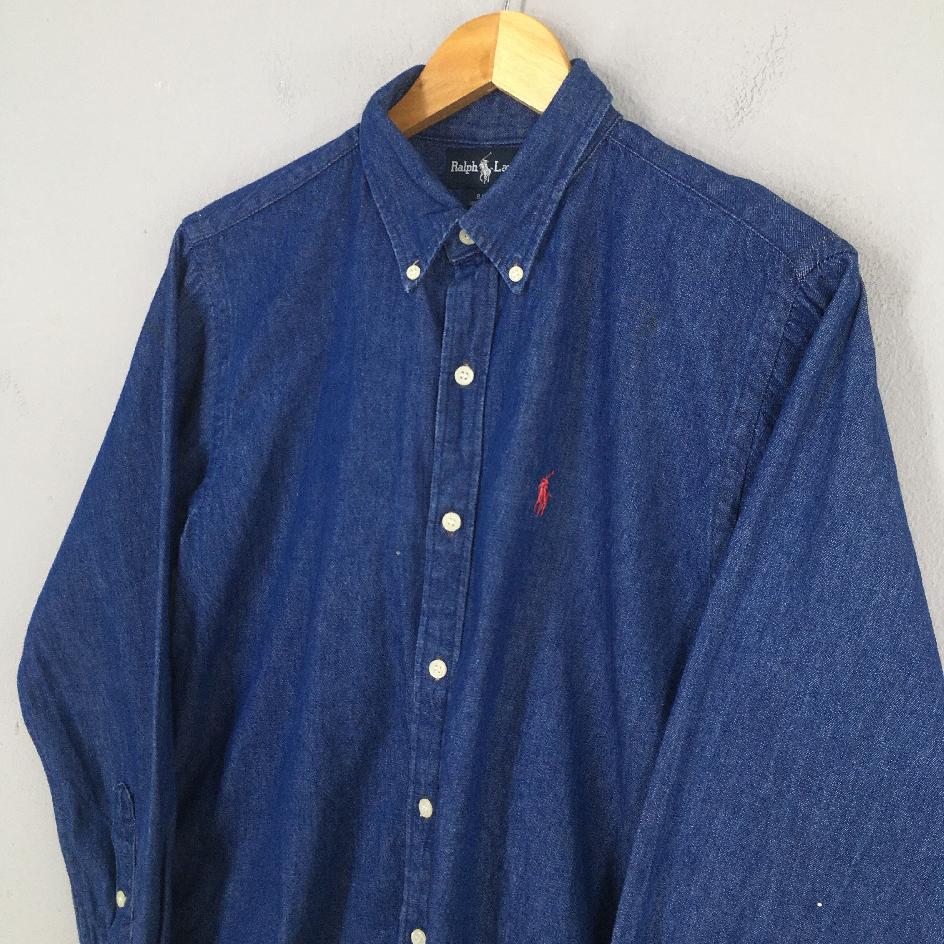 Polo Ralph Lauren Vintage 90s Polo Ralph Lauren Blue Jeans Shirt Medium Size US M / EU 48-50 / 2 - 3 Thumbnail