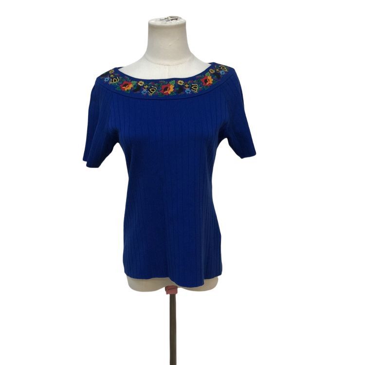 Saint Laurent Paris Saint Laurent Floral Embroidery Knit Top Size M Size M / US 6-8 / IT 42-44 - 1 Thumbnail