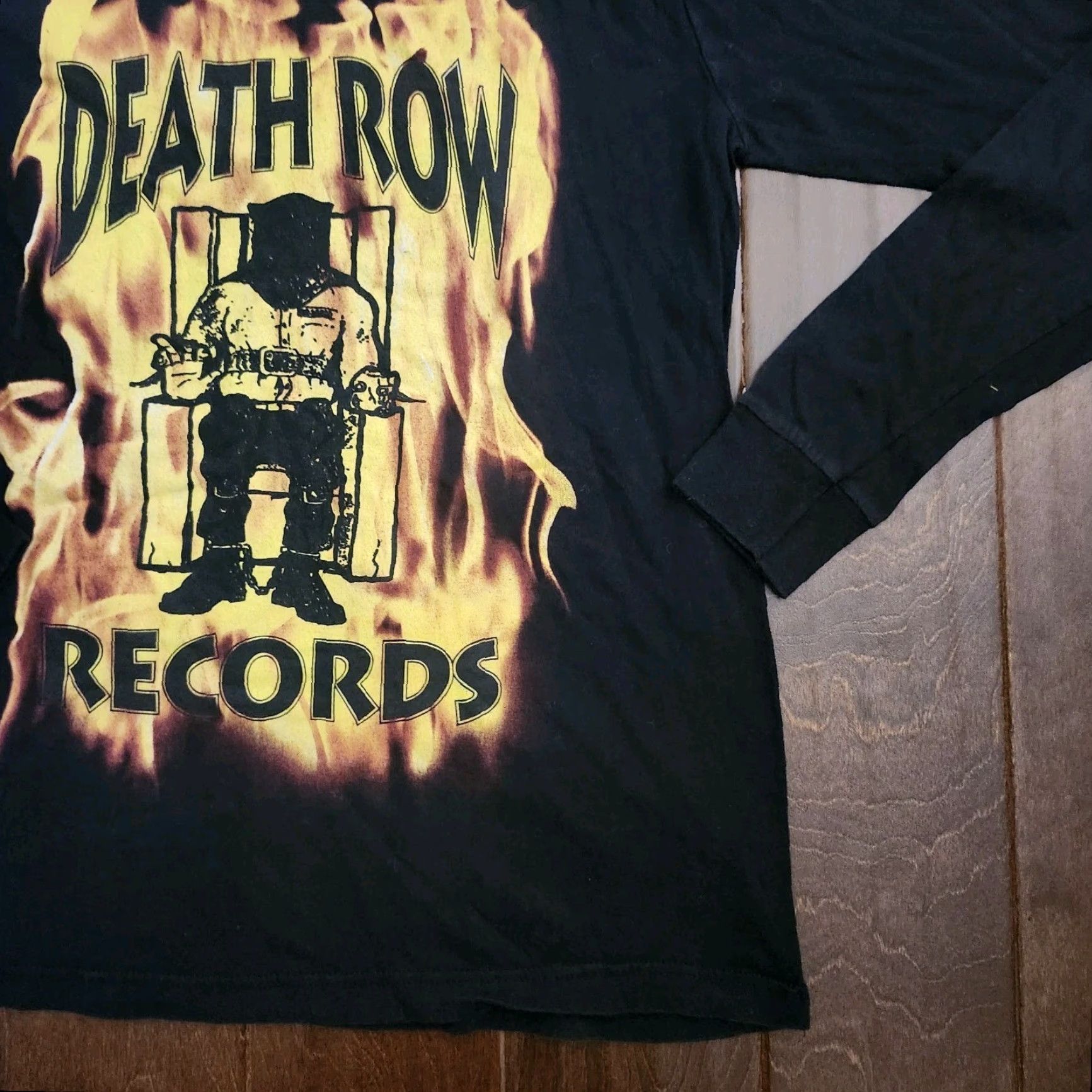 Ripple Junction Death Row Records Mens Medium Long Sleeve Black Graphic Hip Hop T Shirt Size US M / EU 48-50 / 2 - 6 Thumbnail