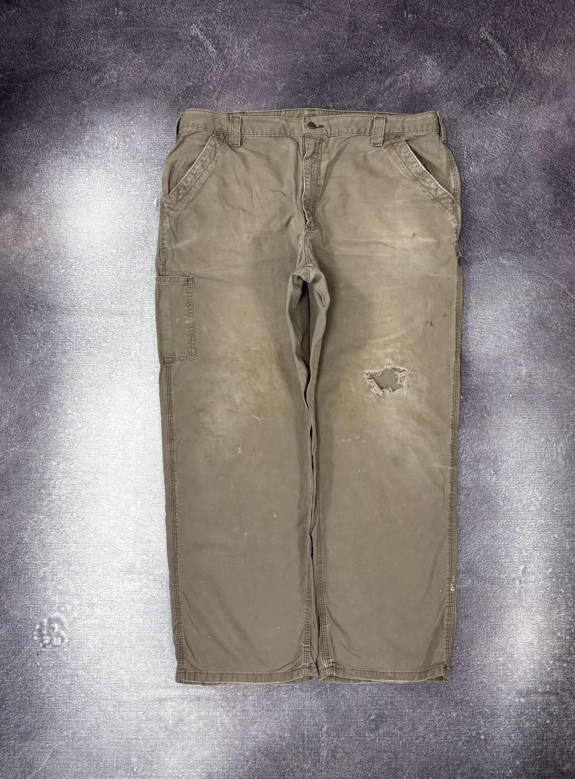 Carhartt Vintage Carhartt Original Dungaree Fit Khaki Baggy Pants Size US 42 / EU 58 - 2 Thumbnail