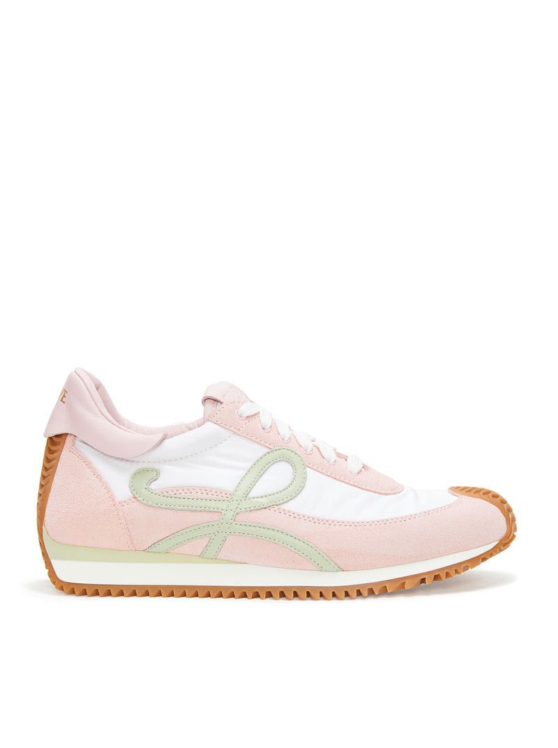 image of Loewe Flow Runner Sneaker In Nylon And Suede in White, Women's (Size 9)