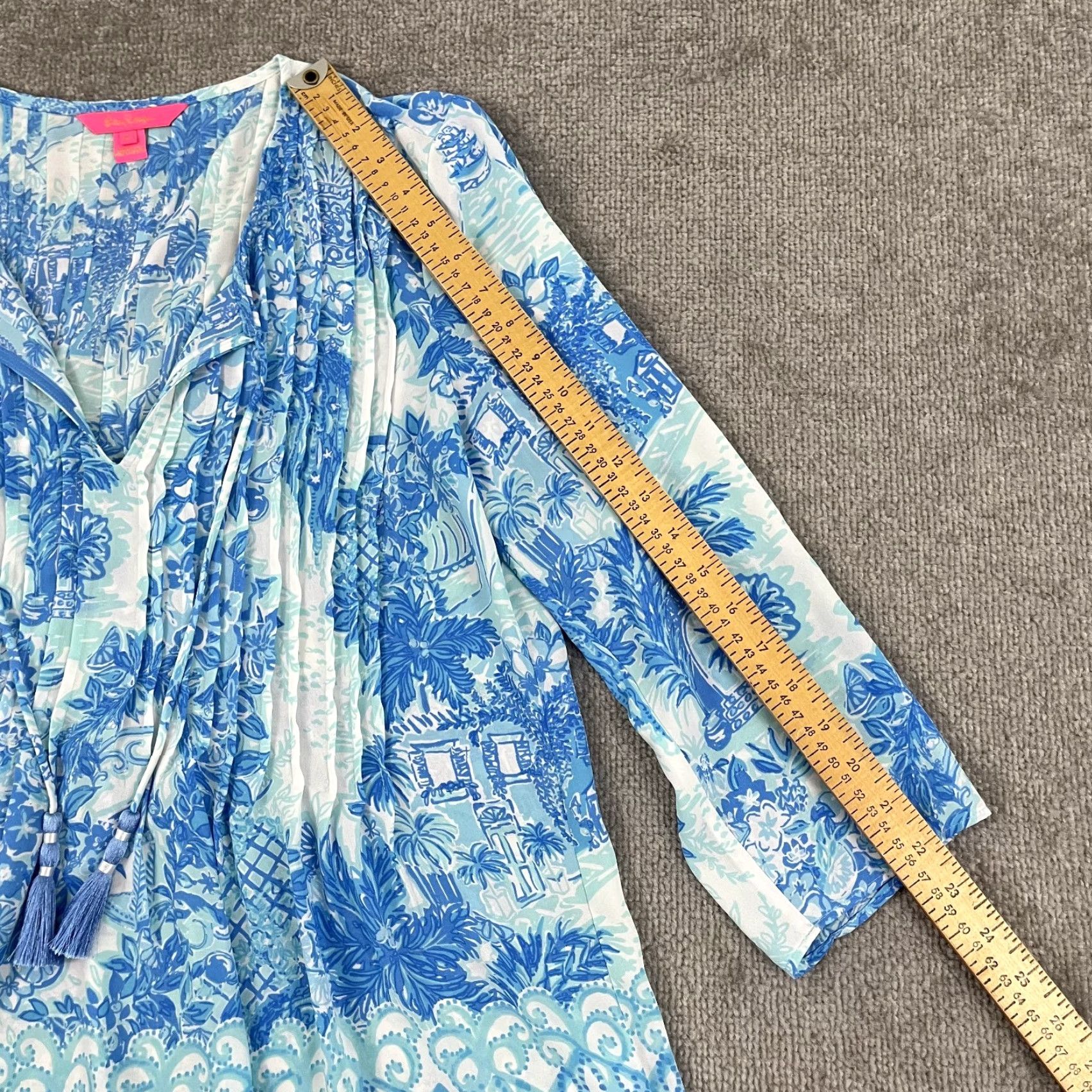 Lilly Pulitzer Lilly Pulitzer Marlina Tunic Top Blouse Womens M Floral Multicolor 3/4 Sleeve V-Neck Casual Beach Classic Tropical Tunic Mens? Size M / US 6-8 / IT 42-44 - 5 Thumbnail