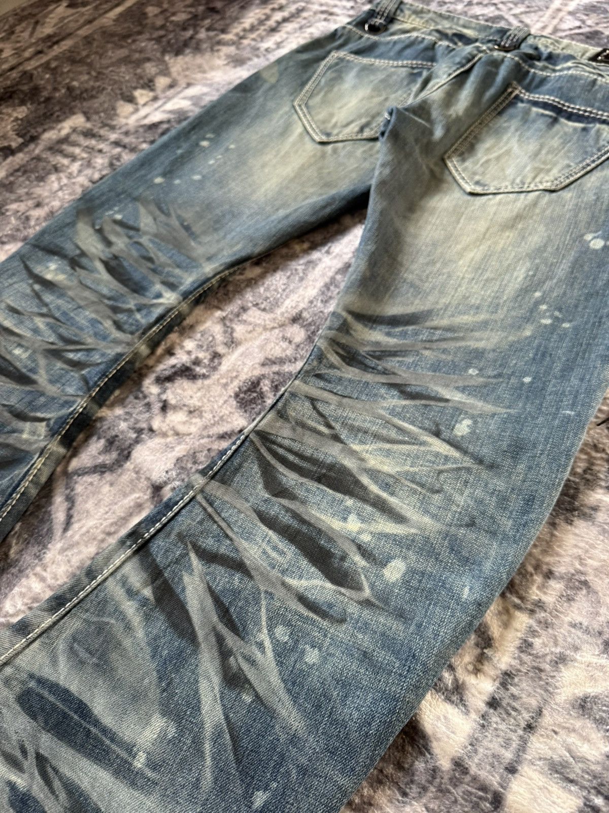 GOSTAR DE FUGA Buffalo bobs japan heavy claw mark studded flared jeans Size US 32 / EU 48 - 16 Thumbnail