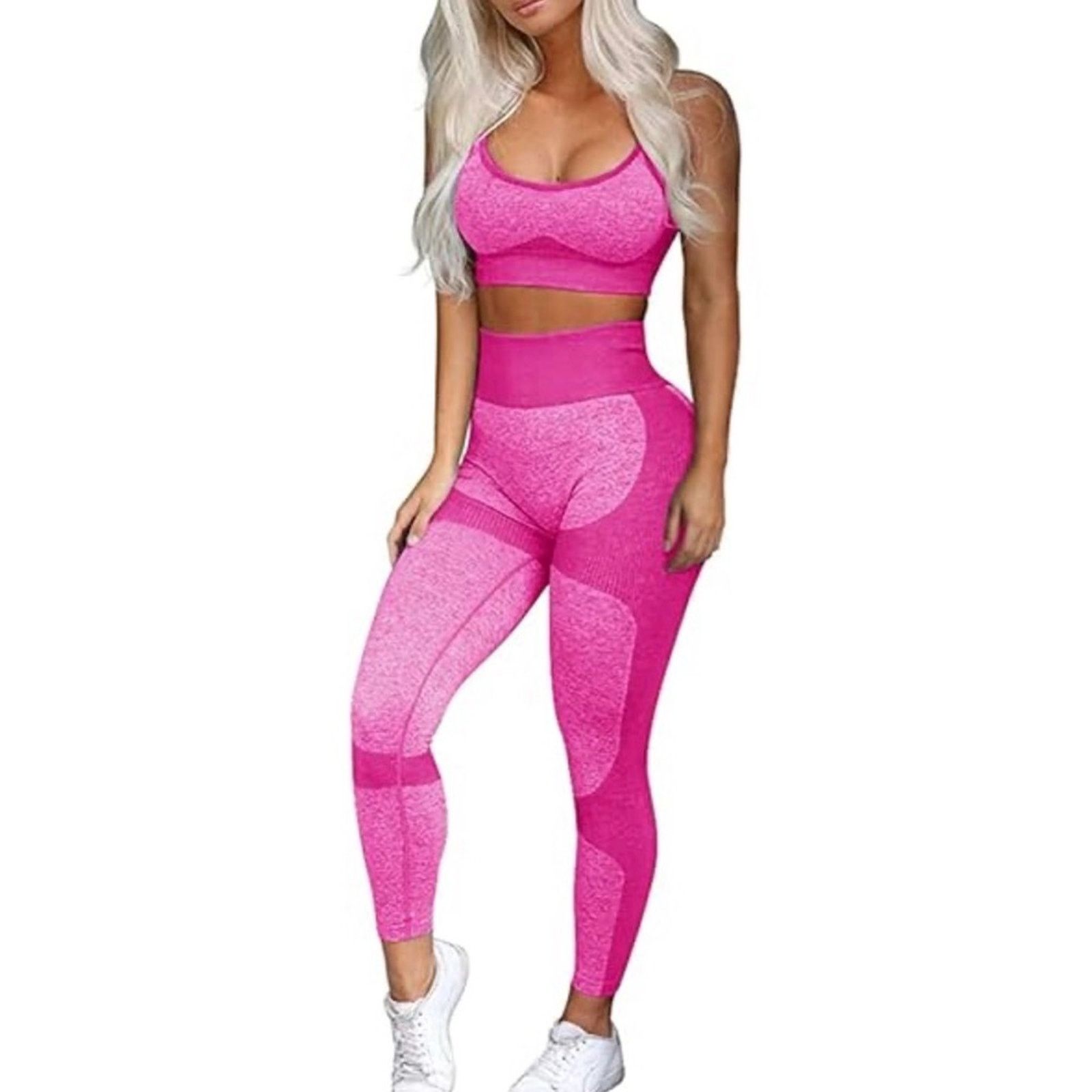 Other Seamless Yoga Pilates Gym Activewear Pink Activewear Set S Size 27" / US 4 / IT 40 - 1 Thumbnail