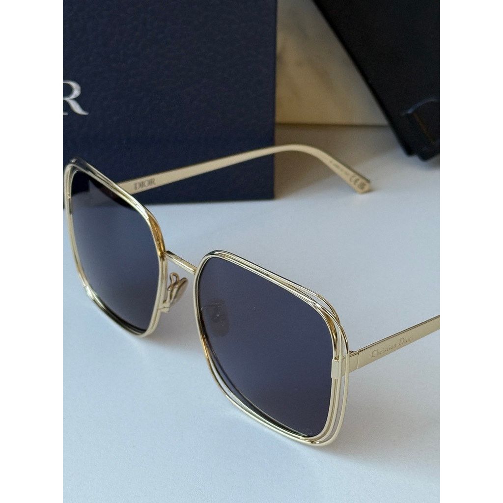 Dior NEW Dior FilDior S1U Square Sunglasses in Gold Blue Size ONE SIZE - 7 Thumbnail