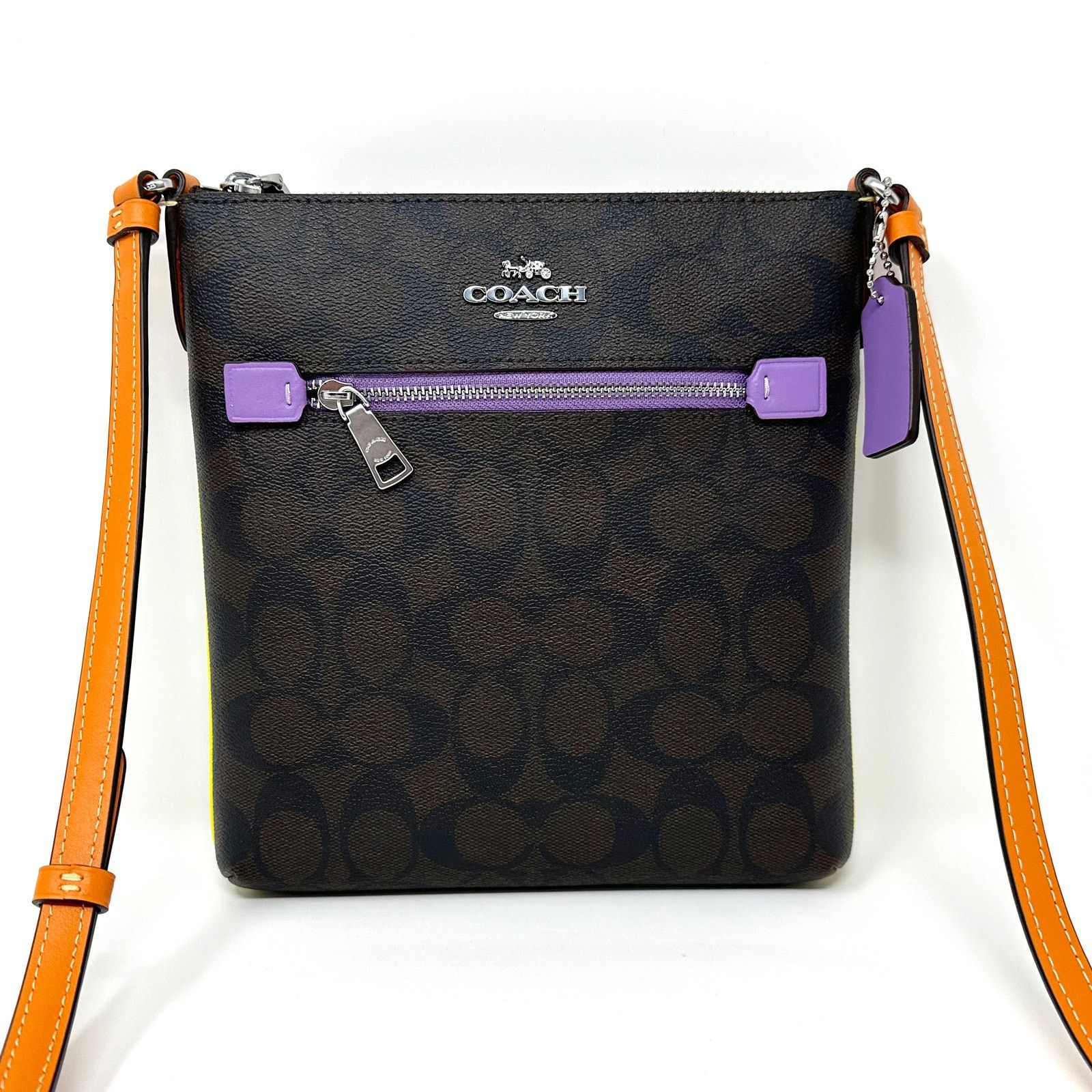 image of Coach Mini Rowan File Bag Signature Canvas Brown Iris Cl671, Women's