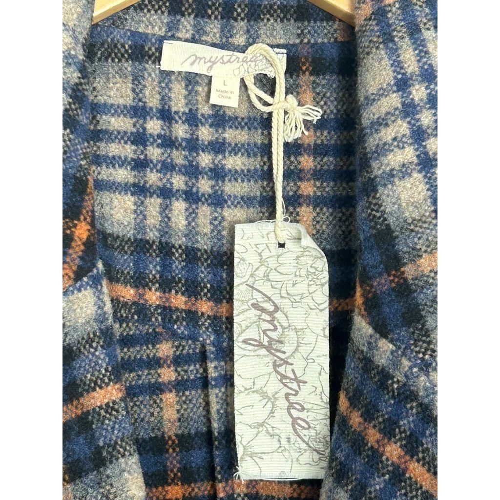 Other Mystree Women's Multicolor Plaid Trench Coat - Sz L - NWT Size L / US 10 / IT 46 - 5 Thumbnail