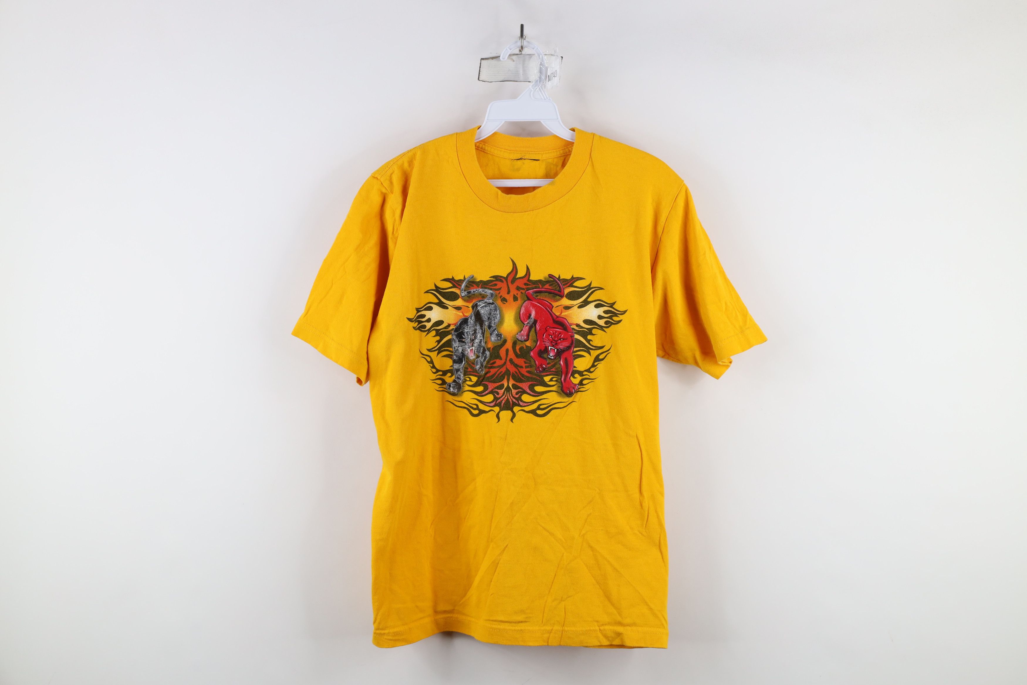 Vintage Vintage 90s Y2K Streetwear Tribal Fire Flames T-Shirt Size US S / EU 44-46 / 1 - 1 Thumbnail