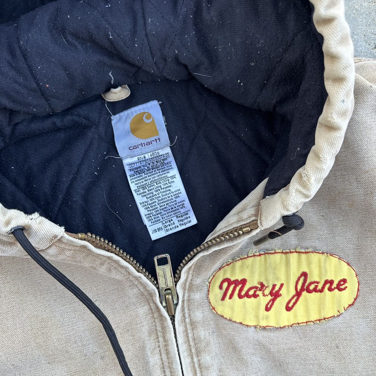 Carhartt VTG 2007 Carhartt Hooded Repaired Canvas Work Jacket Size US L / EU 52-54 / 3 - 4 Thumbnail