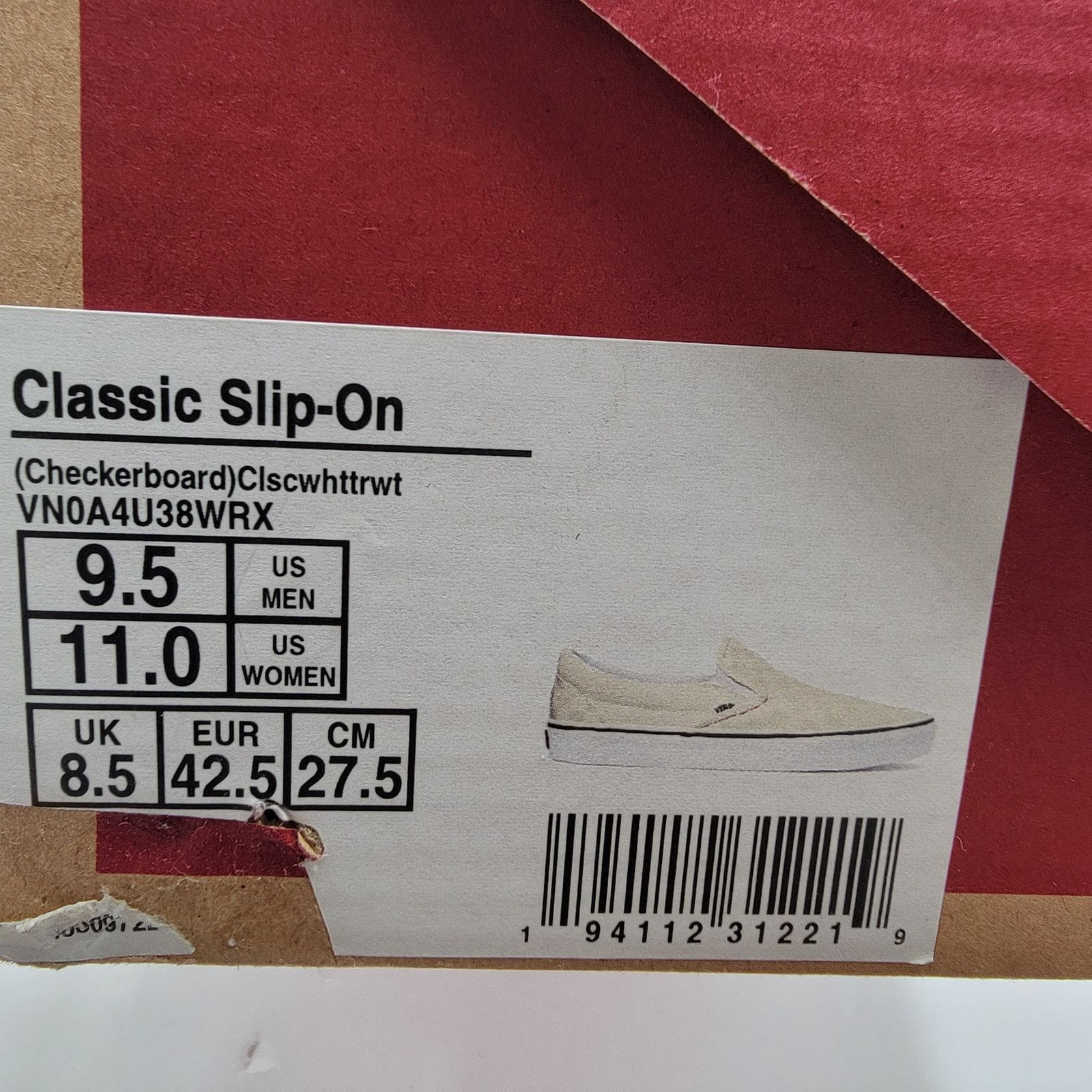 Vans Vans Classic Slip-On Checkerboard - Men's Size 9.5 - New Size US 9.5 / EU 42-43 - 8 Thumbnail