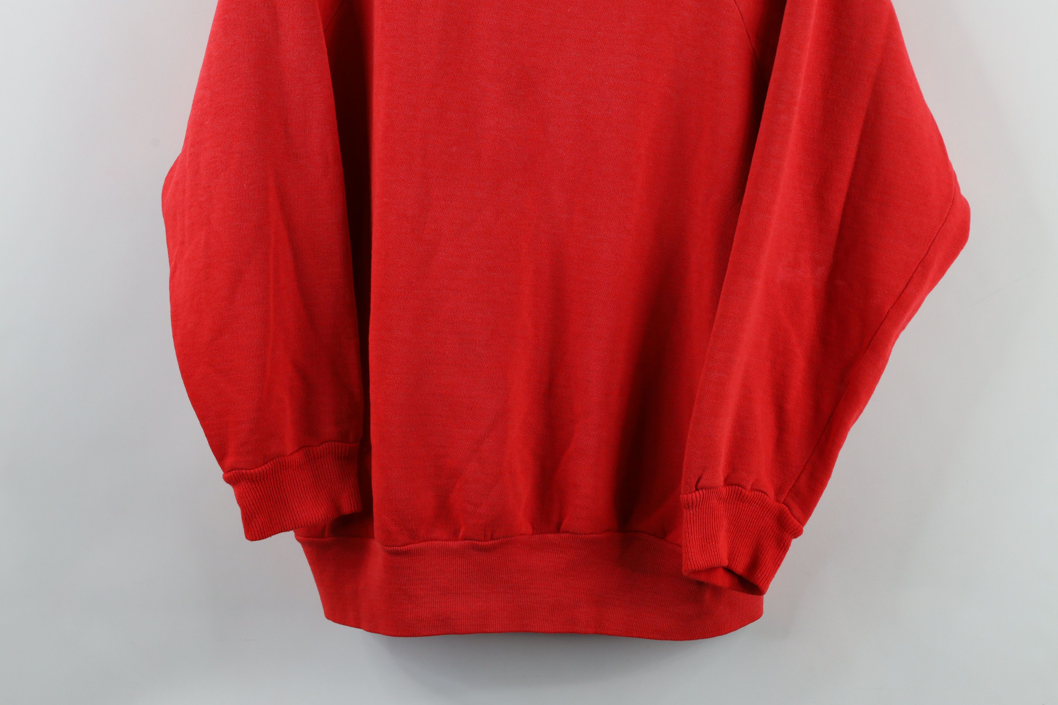 Vintage Vintage 70s Streetwear Raglan Crewneck Sweatshirt Red USA Size XL / US 12-14 / IT 48-50 - 3 Thumbnail