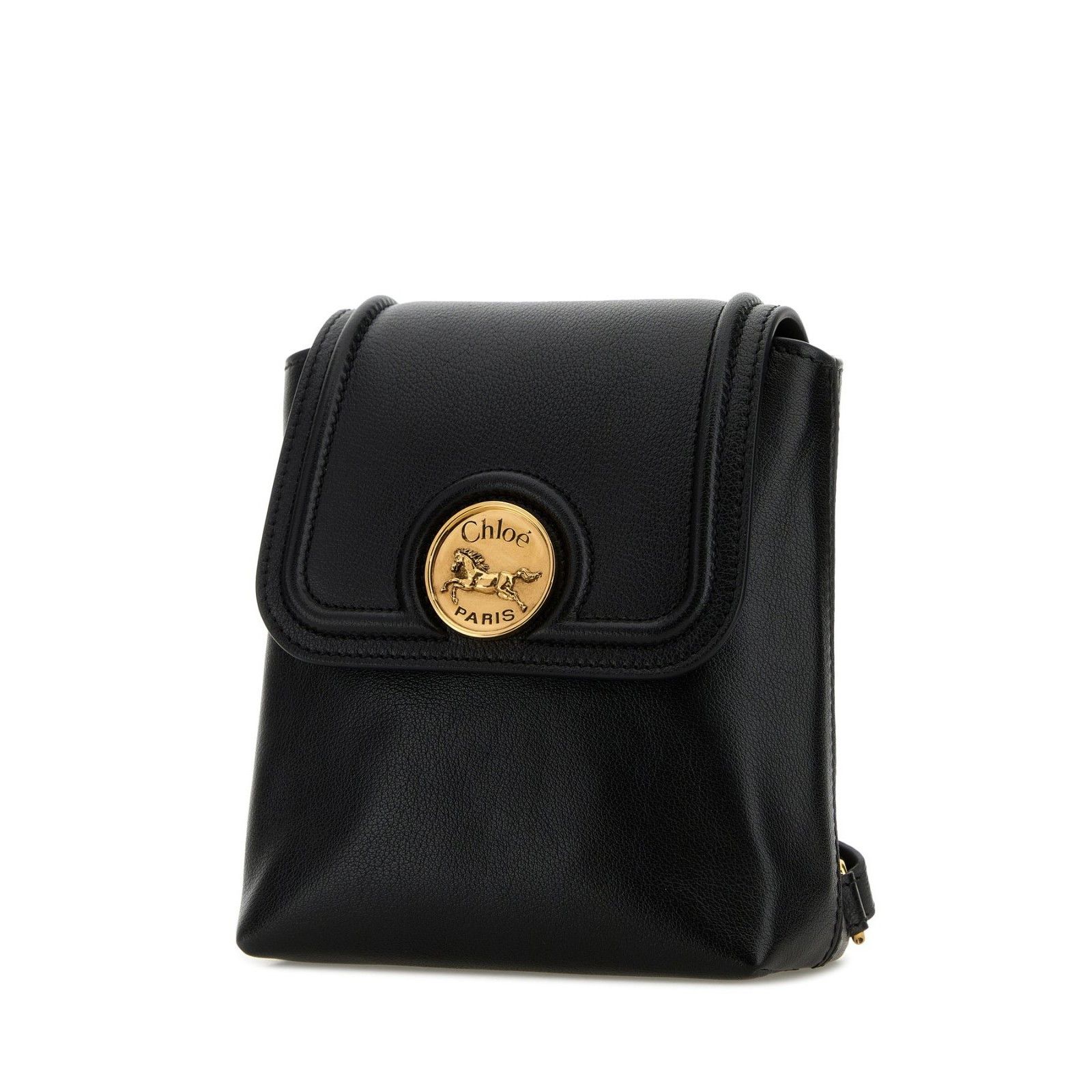 Chloe Chloe Horse Medal Black Leather Backpack New & Authentic Size ONE SIZE - 2 Thumbnail