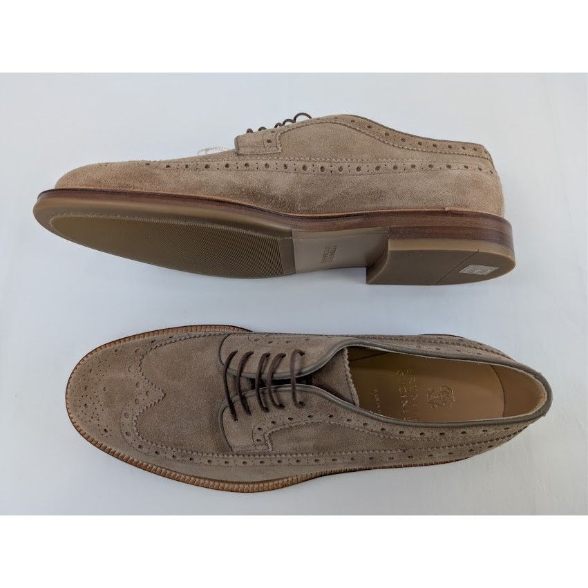 Brunello Cucinelli o1rshd1 Suede Longwing Brogue Derby Boots in Brown Size US 12 / EU 45 - 1 Thumbnail