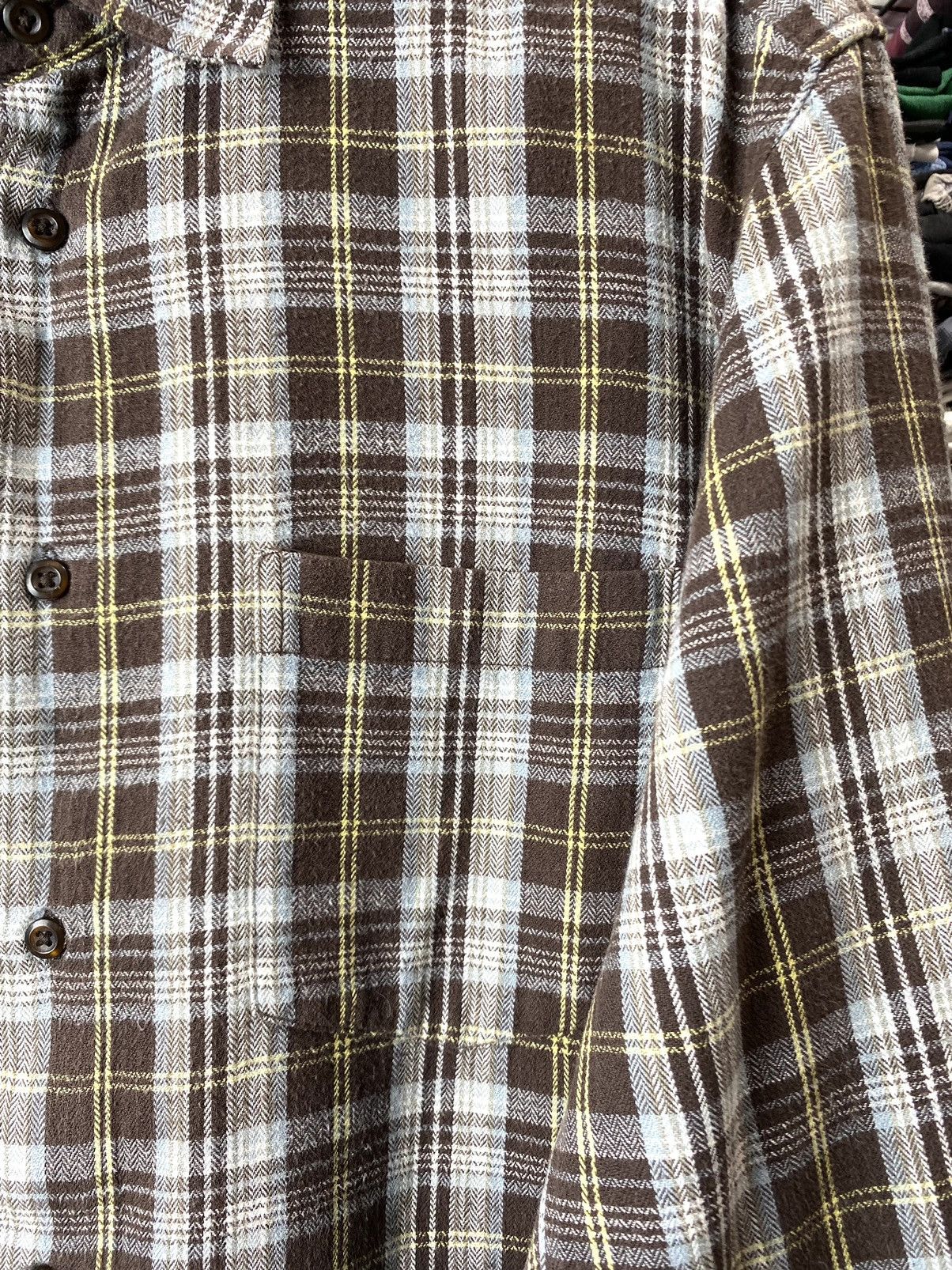 Vintage 🕷 Vintage Brown Flannel Plaid Shirt Travis Scott Style Size US XL / EU 56 / 4 - 3 Thumbnail