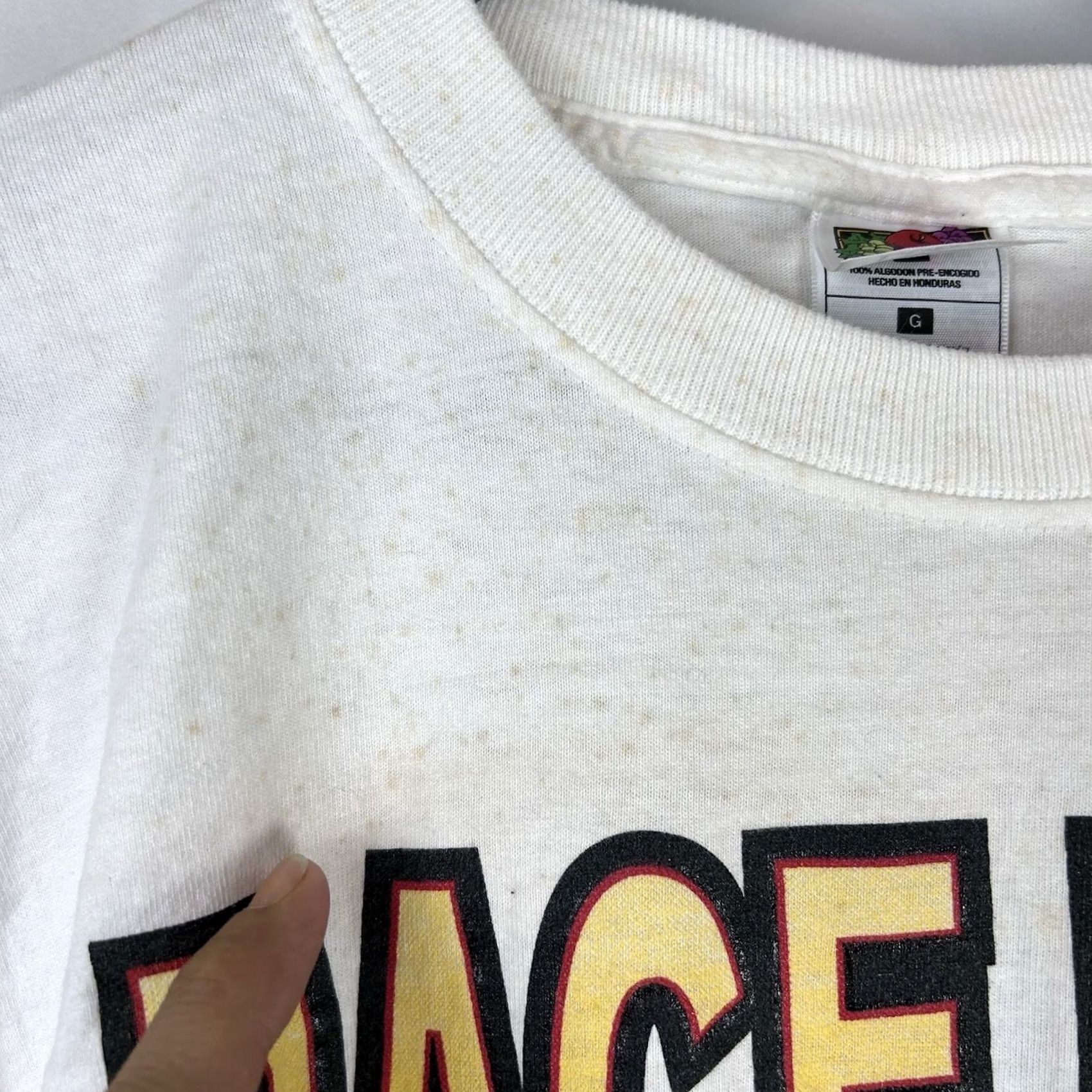 Fruit Of The Loom VTG Race Nutt Head Racing T-Shirt Large White AMF Engine Car Race Tee S/S Casual Tee Size US L / EU 52-54 / 3 - 5 Thumbnail