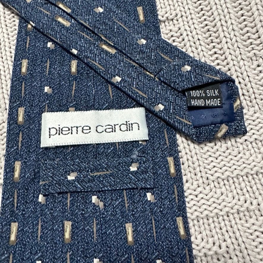 Pierre Cardin Vintage Pierre Cardin 80s navy geometric silk tie Size ONE SIZE - 3 Thumbnail