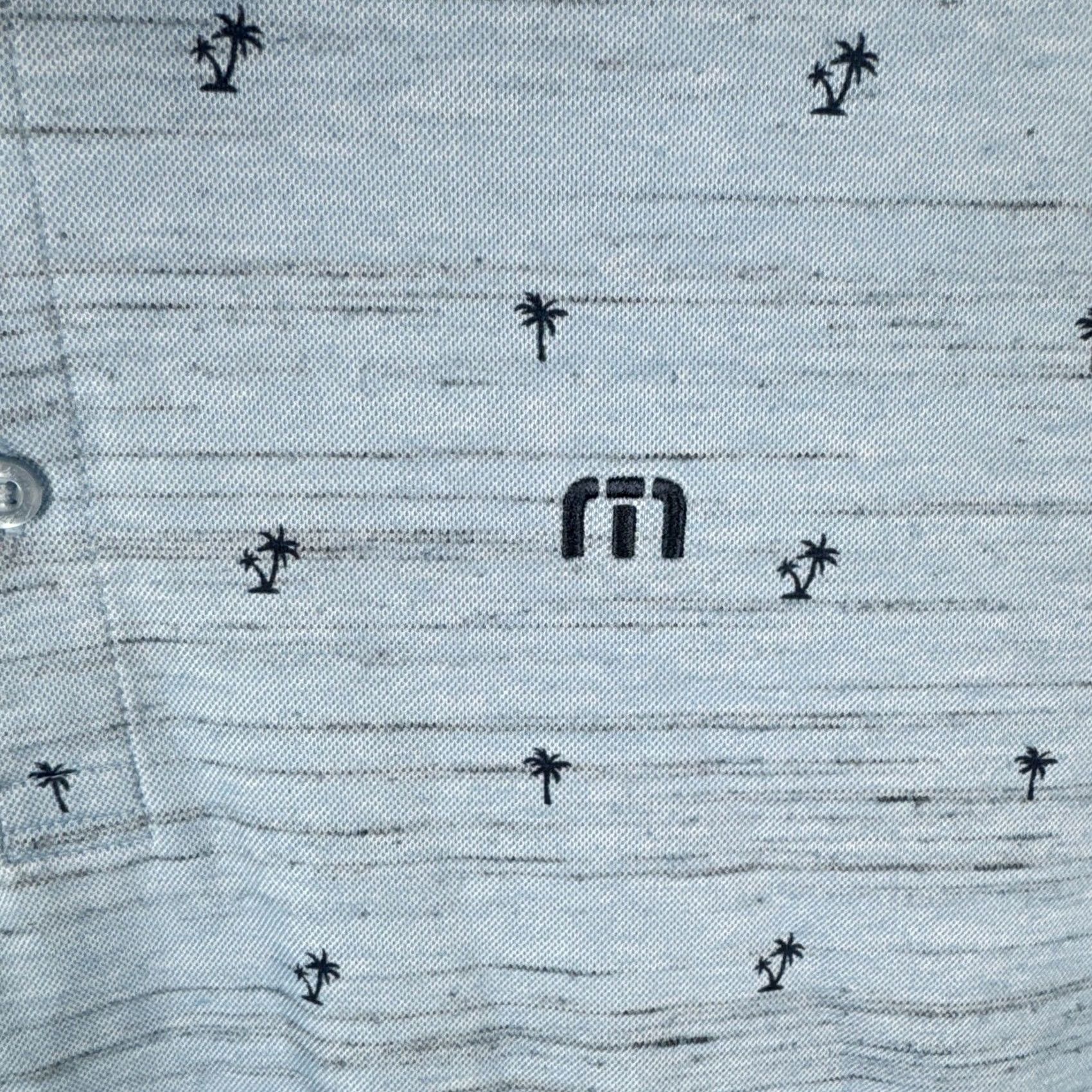 TravisMathew Travis Mathew Golf Polo Shirt Men's XL Palm Tree Blue Pima Cotton Blend Size US XL / EU 56 / 4 - 7 Thumbnail