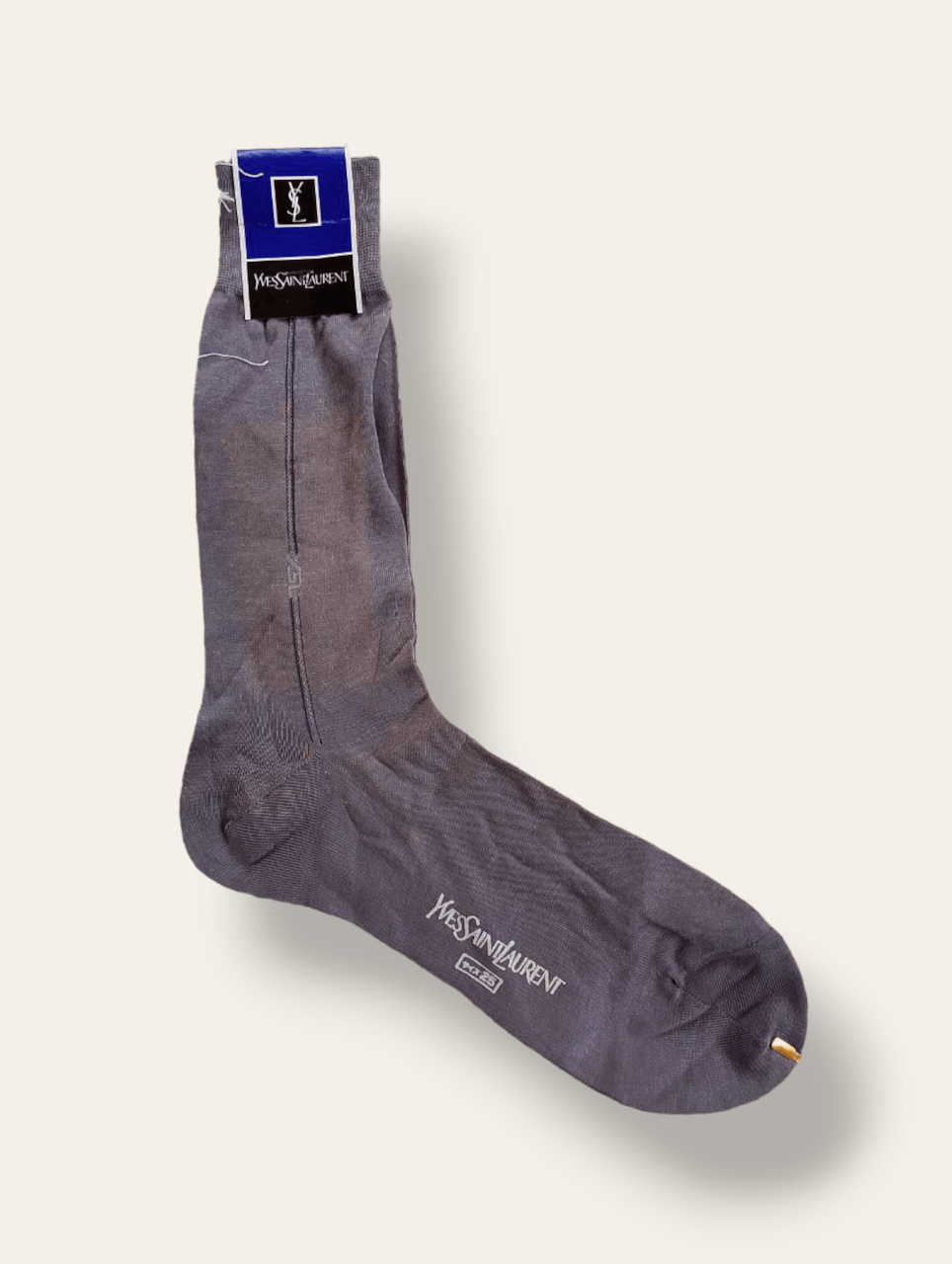 image of Vintage YVES Saint Laurent Paris Grey Casual Socks, Men's