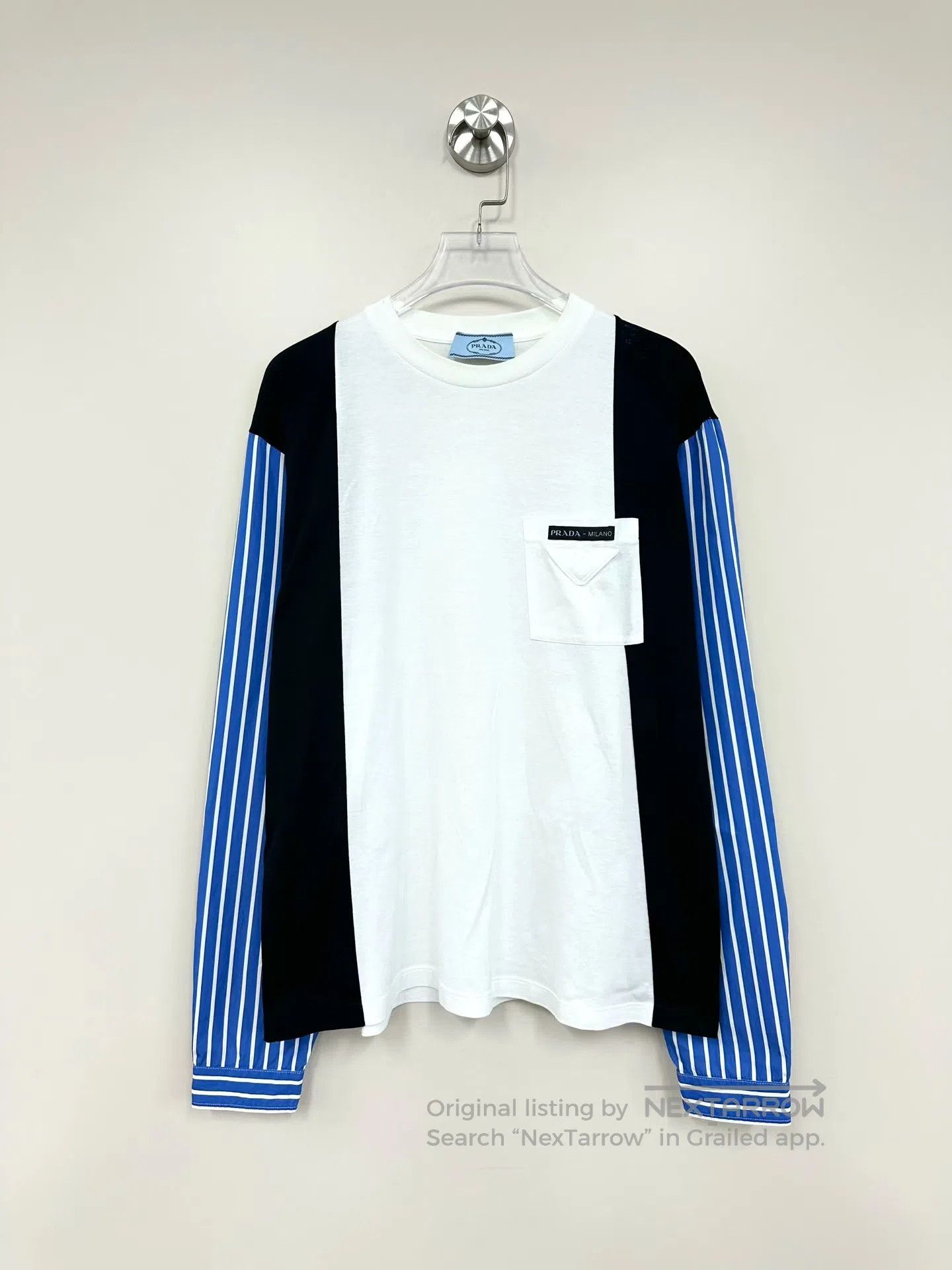 Prada Prada Striped Color-Block Letter Logo Long Sleeve T-Shirt| Size US XS / EU 42 / 0 - 1 Thumbnail