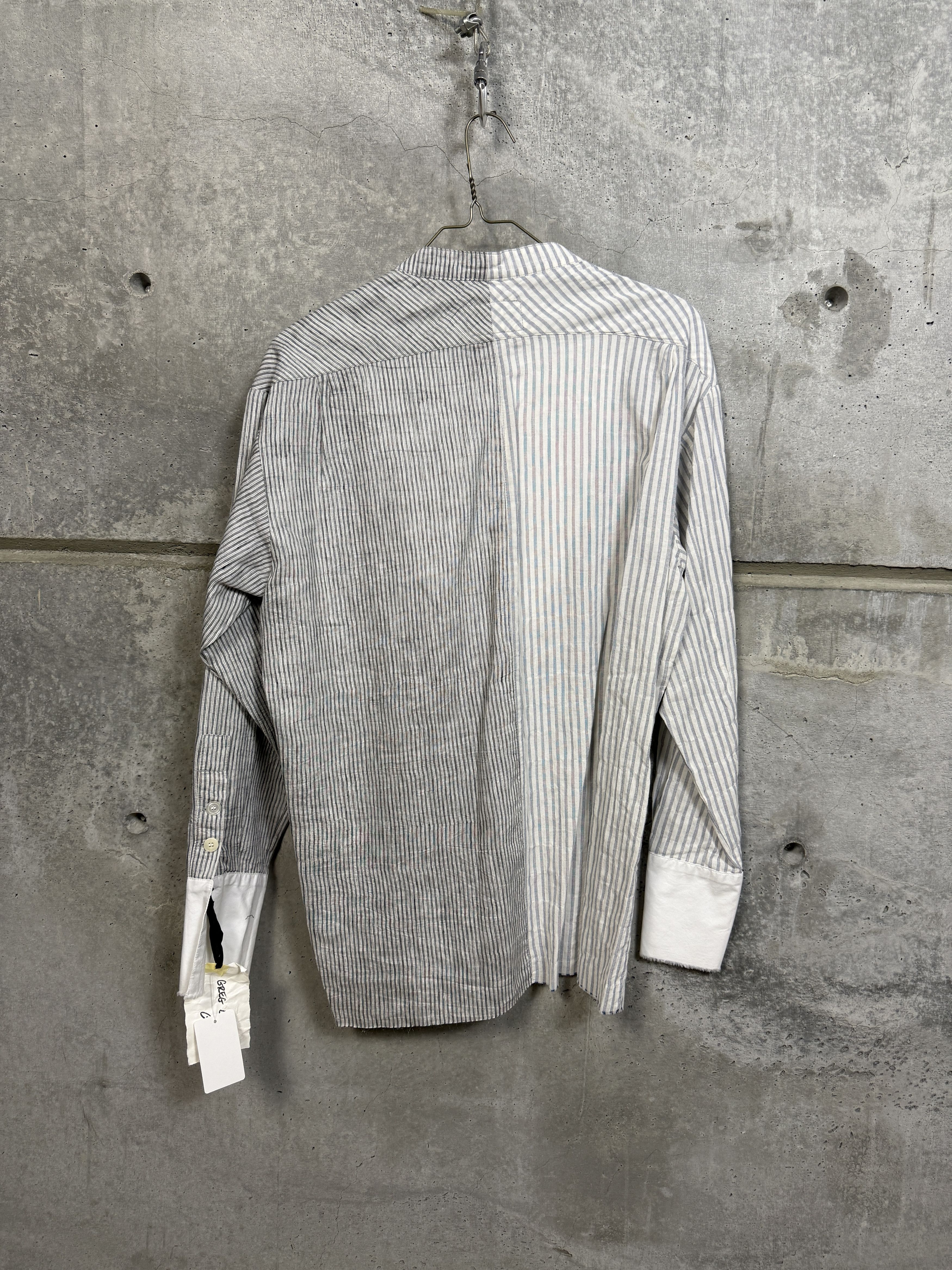 Greg Lauren $1k Greg Lauren Stripe Classic Bib Studio Shirt Size US L / EU 52-54 / 3 - 2 Thumbnail