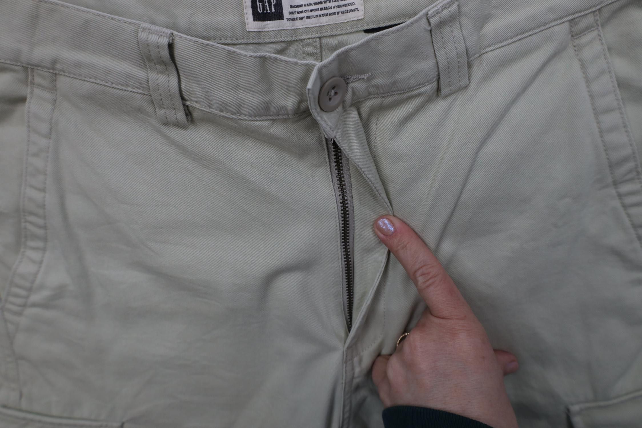 Gap Vintage 90s Y2K Gap Baggy Wide Leg Cargo Pants Stone Cotton Size US 32 / EU 48 - 7 Thumbnail