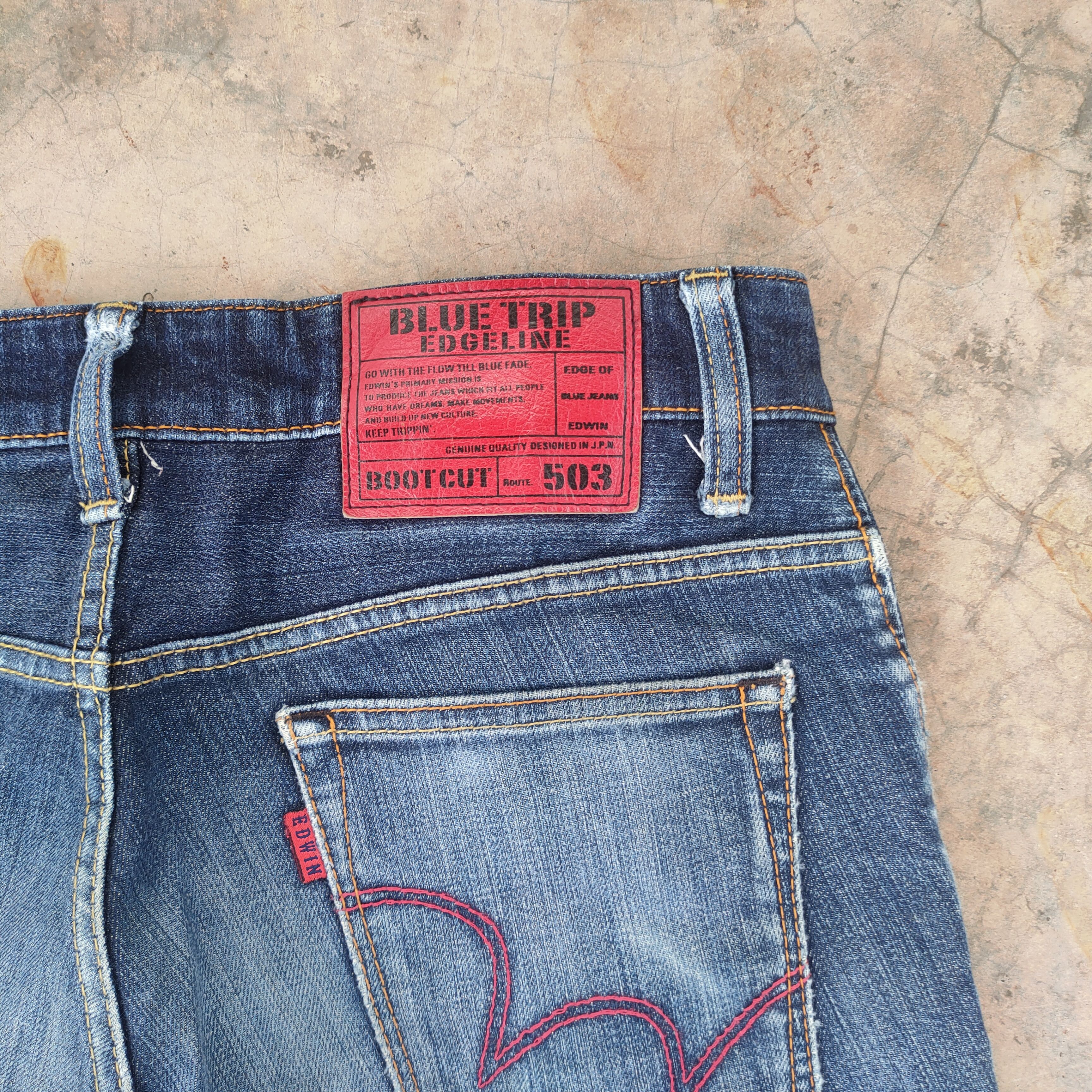 Edwin W32 VINTAGE EDWIN BOOT CUT FADED DISTRESSED JEAN PANTS Size US 32 / EU 48 - 10 Thumbnail