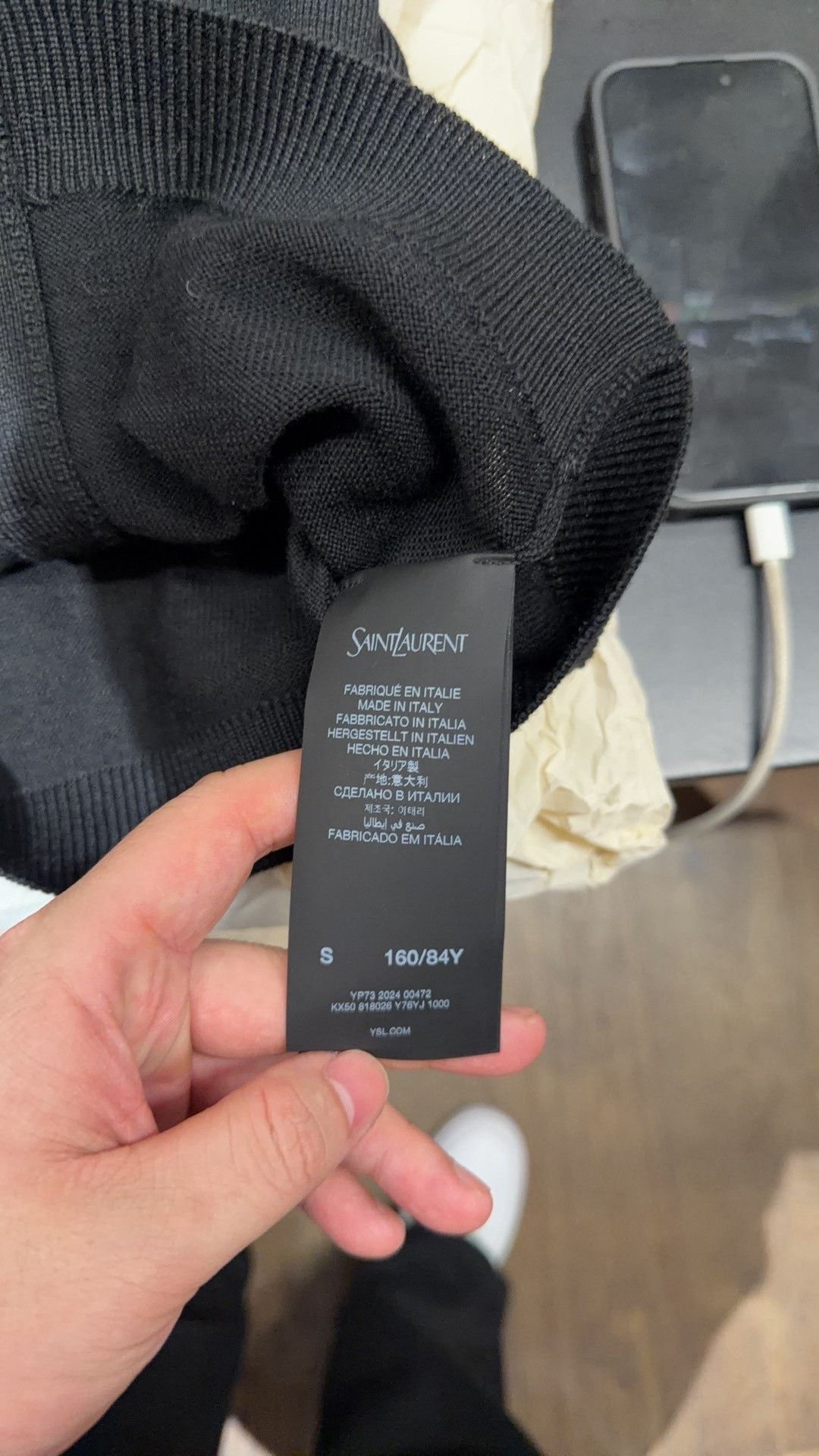 Saint Laurent Paris Saint Laurent Black Buttoned Short Cardigan. Size S / US 4 / IT 40 - 4 Thumbnail
