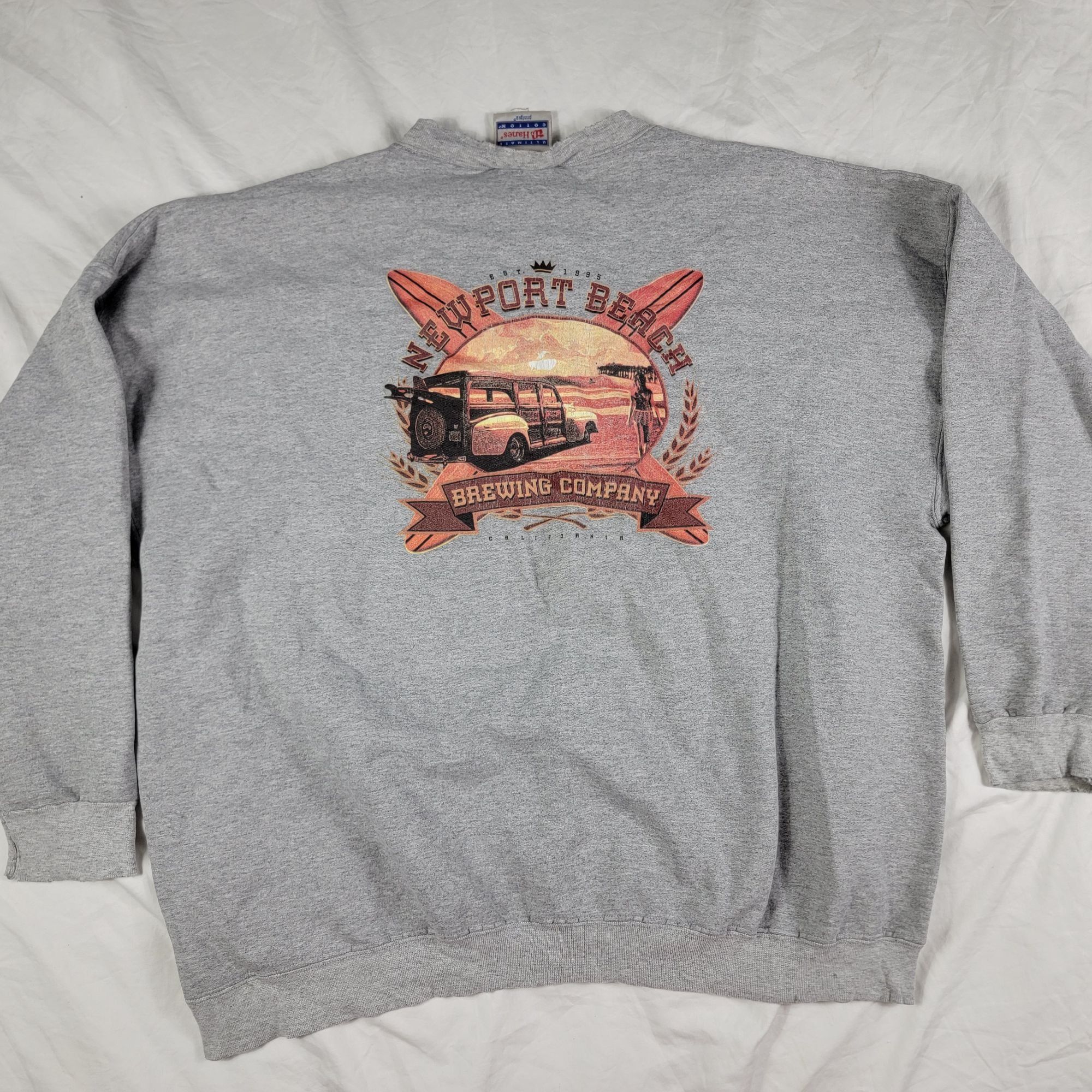 Hanes Newport Beach Brewing Company California Mens 2XL Gray Sweat Size US XXL / EU 58 / 5 - 1 Thumbnail