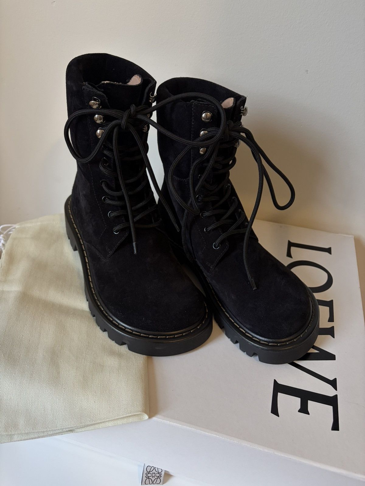 Loewe Loewe Sierra Suede Combat Boot Size US 7 / IT 37 - 2 Thumbnail