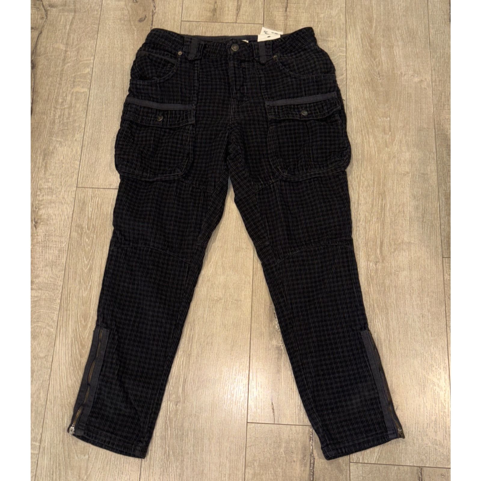 Free People Free People x We The Free London Calling Slouchy Cord Pants Size 27 Regular Women's Pants Tapered Cargo Pocket Blue/Grey Size 27" / US 4 / IT 40 - 3 Thumbnail