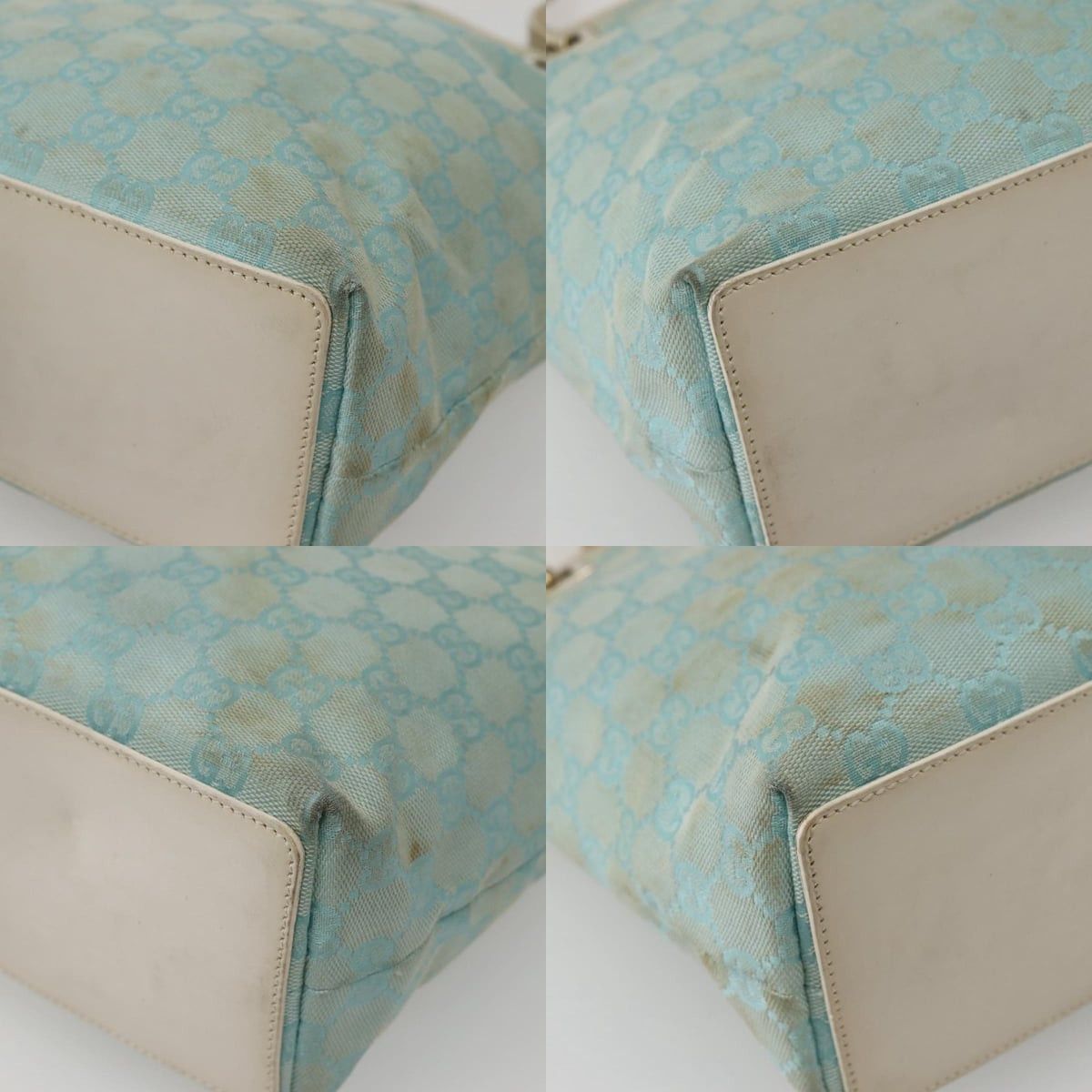 Gucci GUCCI GG Canvas Tote Bag Light Blue Gold 002 002 Size ONE SIZE - 10 Thumbnail