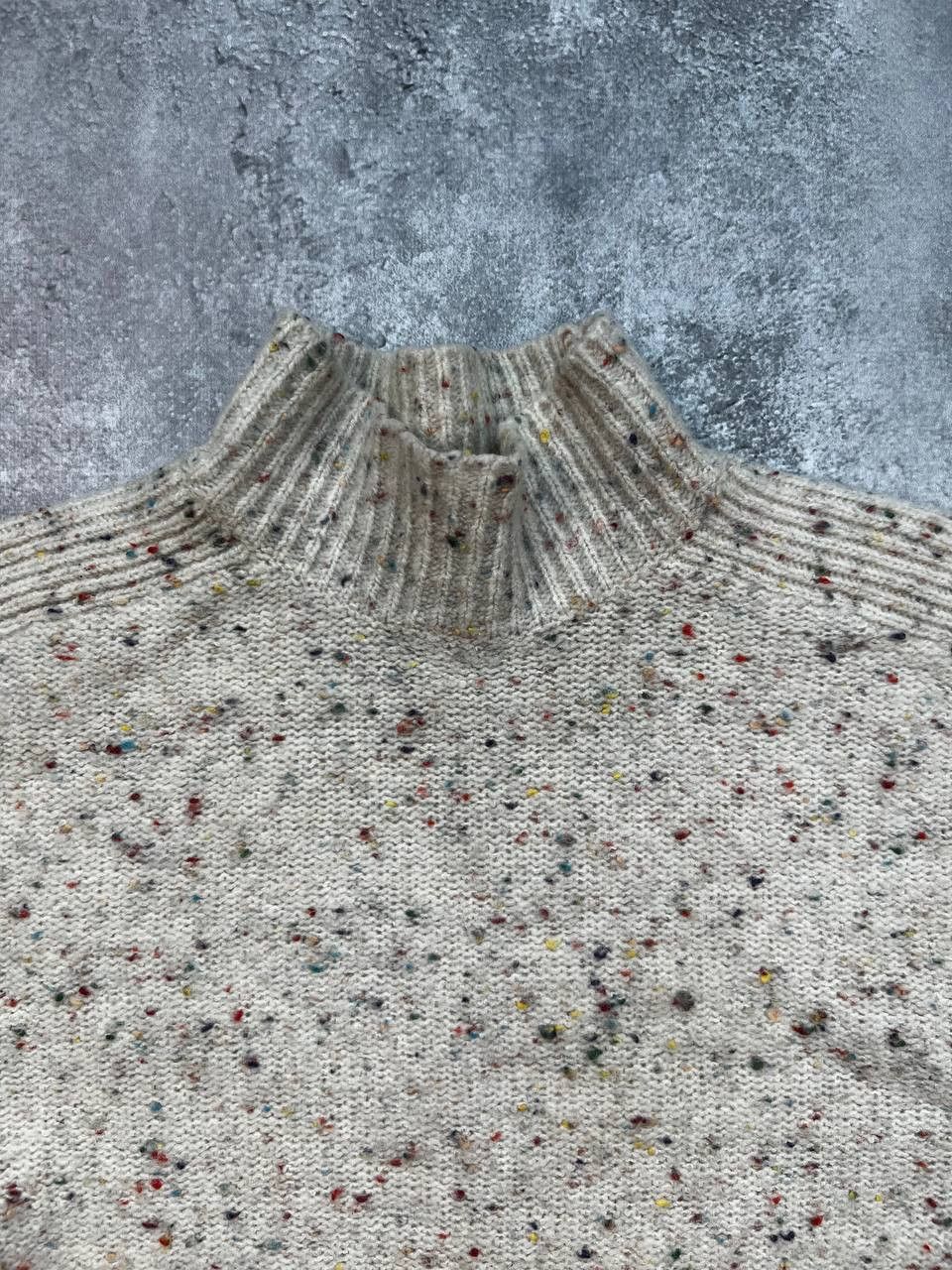 Bellerose Speckled Wool Turtleneck Cropped Sweater in Beige, Women's (Size M) — image 5 of 6