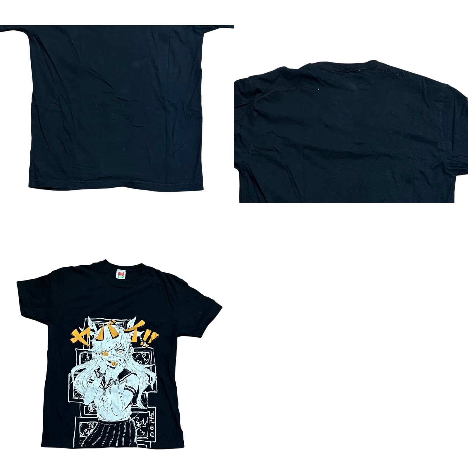 OMOCAT VINTAGE Crunchyroll OMOCAT Anime Girl Graphic T-Shirt Black Short Sleeve Mens Small Size US S / EU 44-46 / 1 - 10 Thumbnail