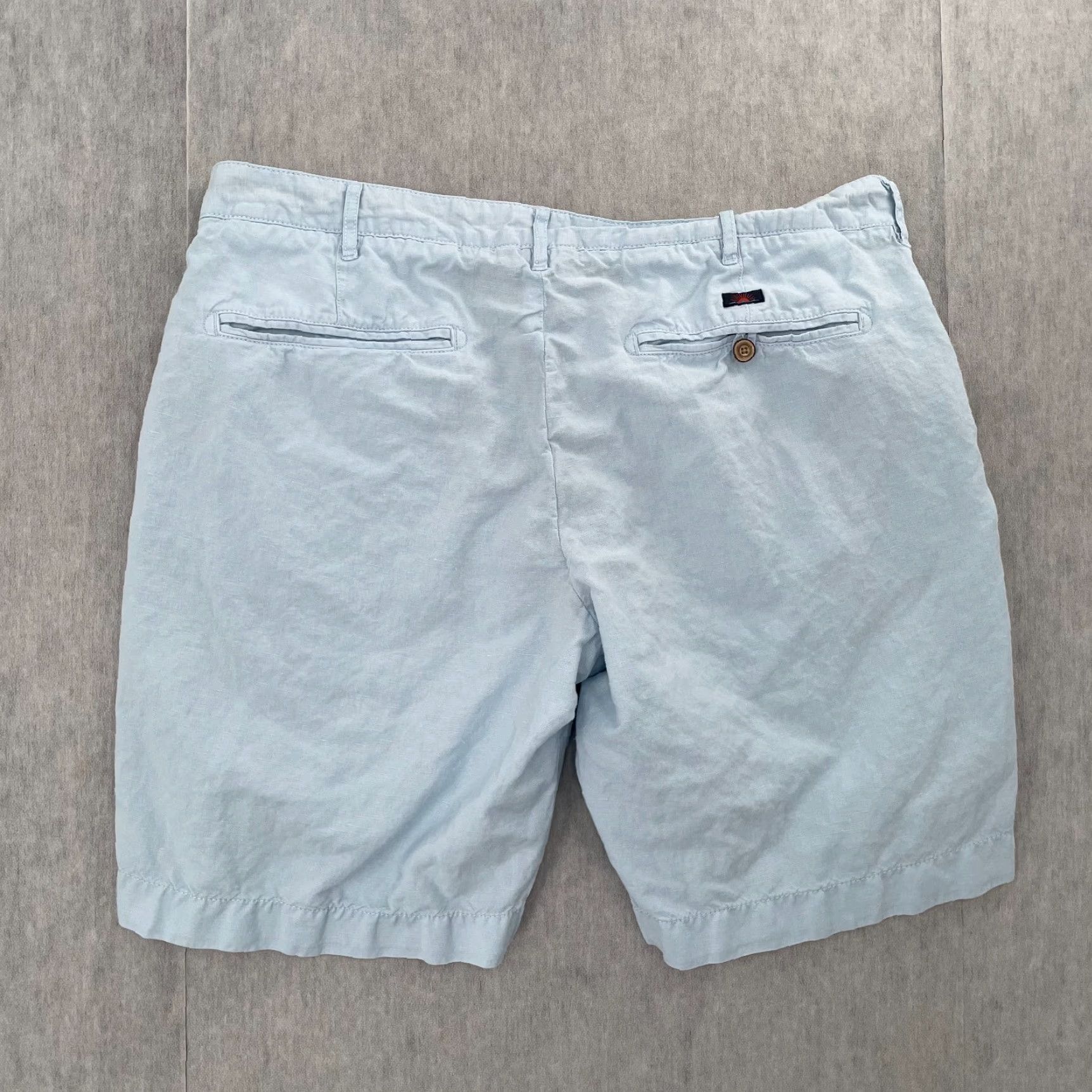 Faherty VINTAGE Faherty Shorts Mens 36 Blue Linen Cotton Pockets Logo Chino Casual 90s Beach Mens Size US 36 / EU 52 - 2 Thumbnail
