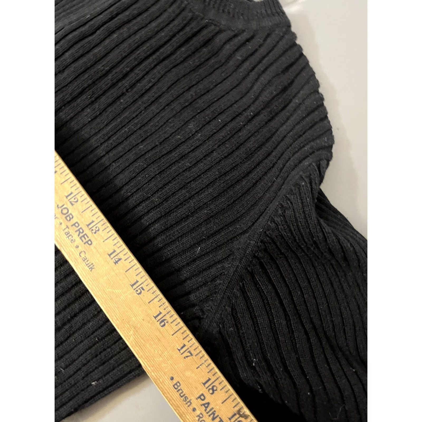 Gap GAP Women’s Sweater Round Neck Solid Black Small Y2K Ribbed Cable-Knit Pullover, Lightweight, Regular, Size S, Women, Vintage-Style? Size S / US 4 / IT 40 - 5 Thumbnail