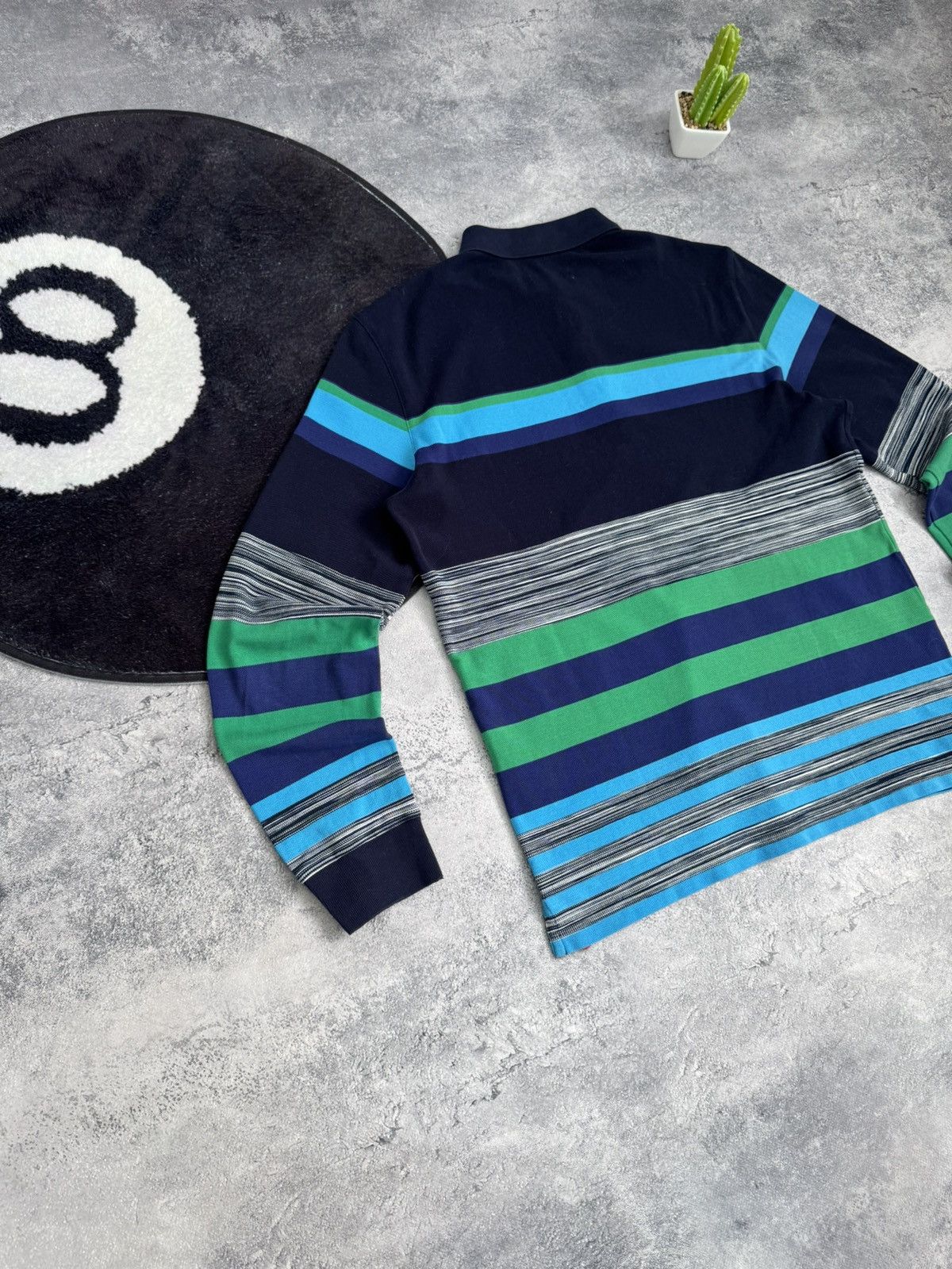 Missoni Missoni Italy Luxury Striped Long Sleeve Navy/ Green/Blue Size US S / EU 44-46 / 1 - 12 Thumbnail