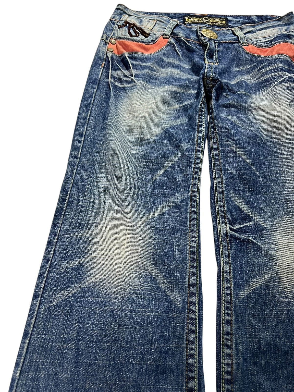 If Six Was Nine × Japanese Brand STUDIO R P&DENIM FLARE JEANS Size 29" - 5 Thumbnail