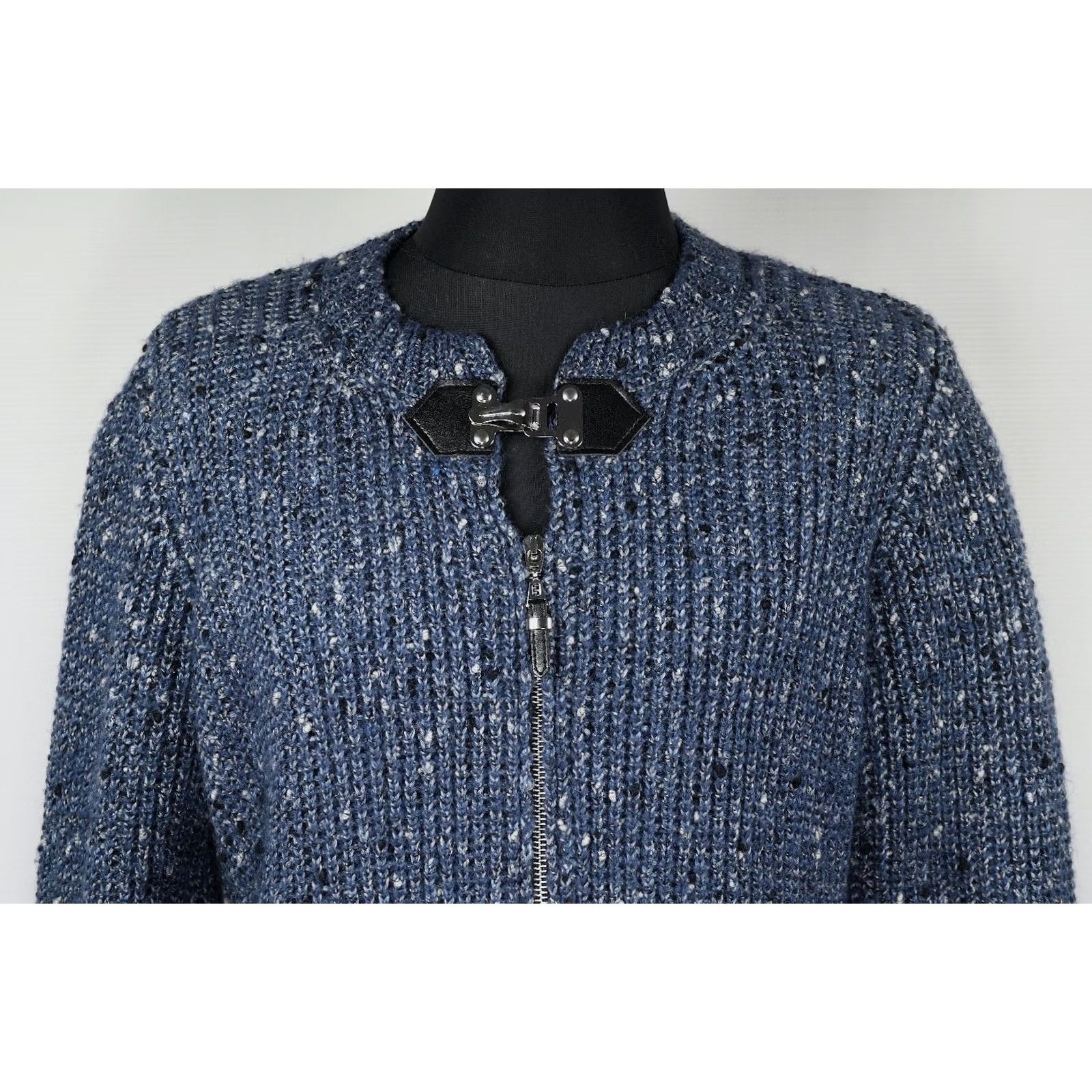 Vintage Luisa Spagnoli Cardigan Sweater Wool Blend M Blue Women Clothing Vintage No Size M / US 6-8 / IT 42-44 - 2 Thumbnail