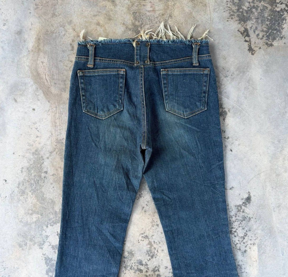 Japanese Brand Maruka Japan Distressed "Shredded" Side Slits Flare Jean W26 Size 26" / US 2 / IT 38 - 10 Thumbnail