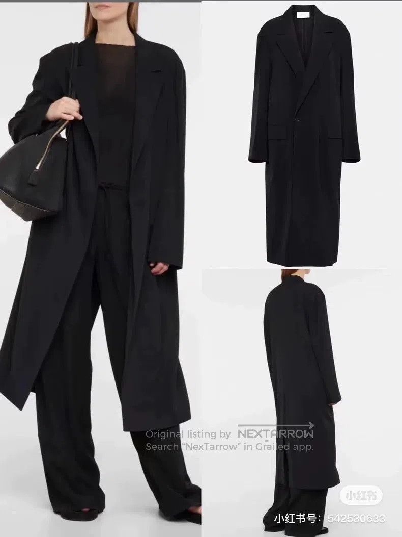 The row Black windbreaker coat