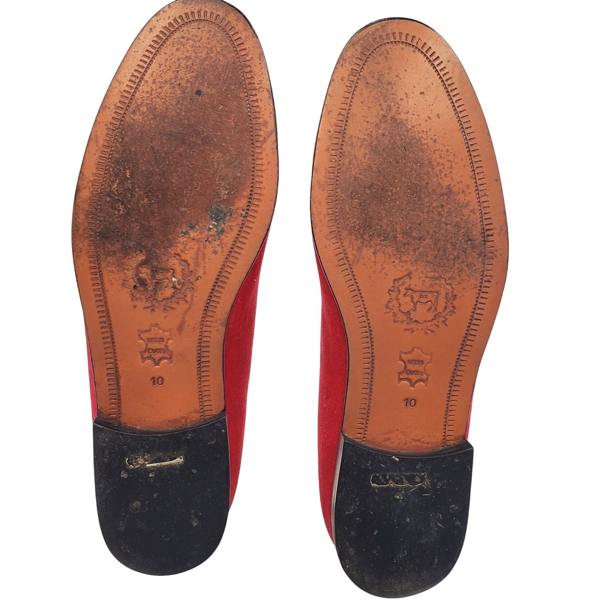 Del Toro Italy Del Toro Men's 10 Red Black Canvas Leather Slip on Loa Size US 10 / EU 43 - 3 Thumbnail