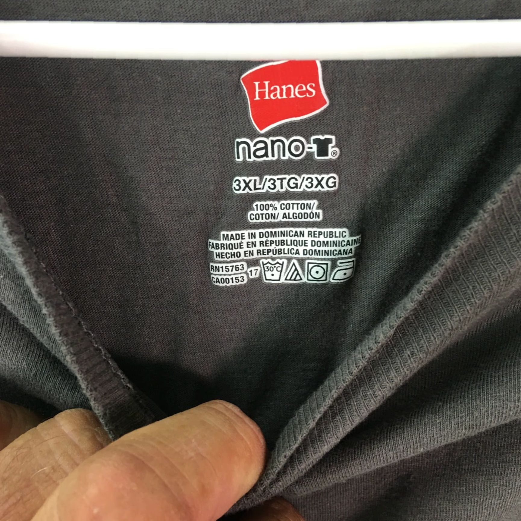 Hanes Hanes Mens T-Shirt Nano Casual Regular Short Sleeve Black 3XL Crew Neck 100% Cotton Classic Basic Shirt Mens Size US XXL / EU 58 / 5 - 3 Thumbnail