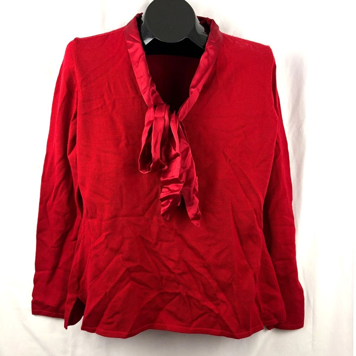 J. Peterman J. Peterman Red Wool Blend Sweater Silk Ribbon Tie MEDIUM Size M / US 6-8 / IT 42-44 - 10 Thumbnail
