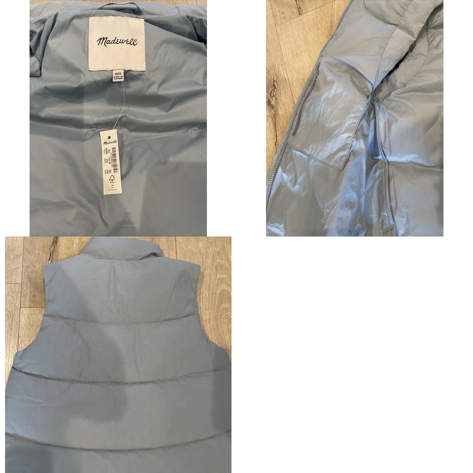 Madewell Madewell Zip-Up Puff Puffer Vest Size XXS Blue New NWT NH848 BLUE Size XXS / US 00 / IT 34 - 9 Thumbnail