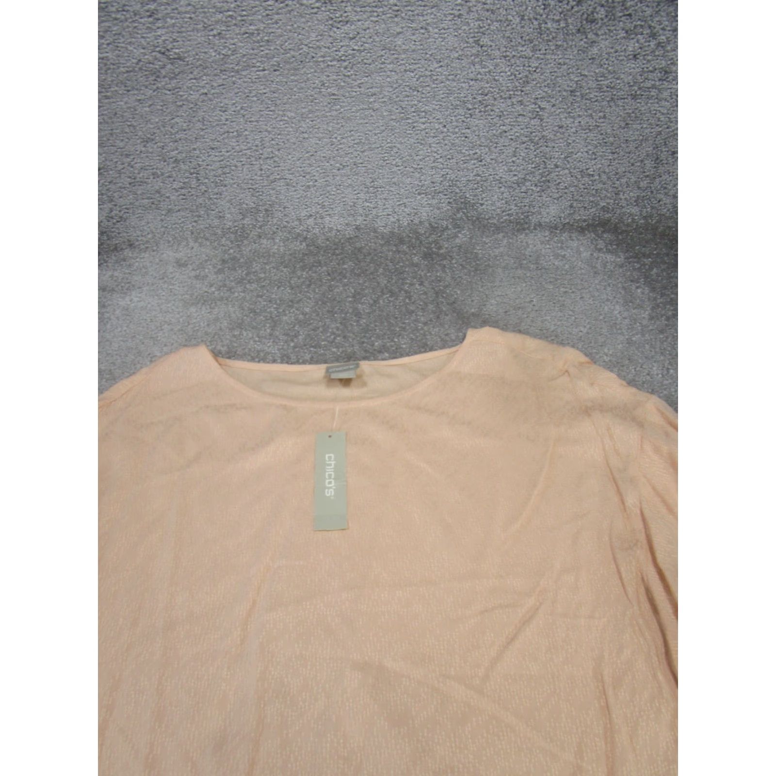 Vintage VINTAGE Chico's Blouse Womens 16 Pink Long Sleeve Cotton Business Flutter Sleeve Shirt Size XXL / US 16-18 / IT 52-54 - 2 Thumbnail