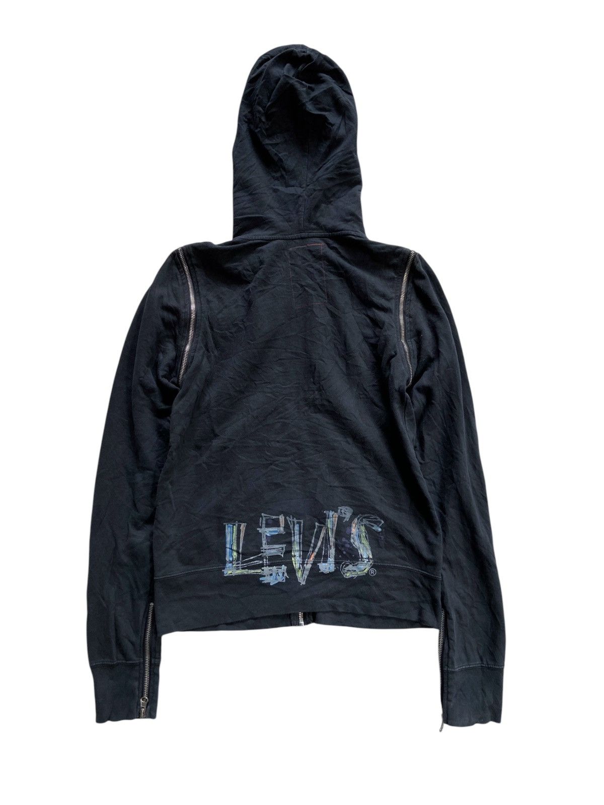 Japanese Brand LEVI'S MULTI ZIPPER PUNK SUN FADED STYLE ZIP HOOODIE Size US S / EU 44-46 / 1 - 4 Thumbnail