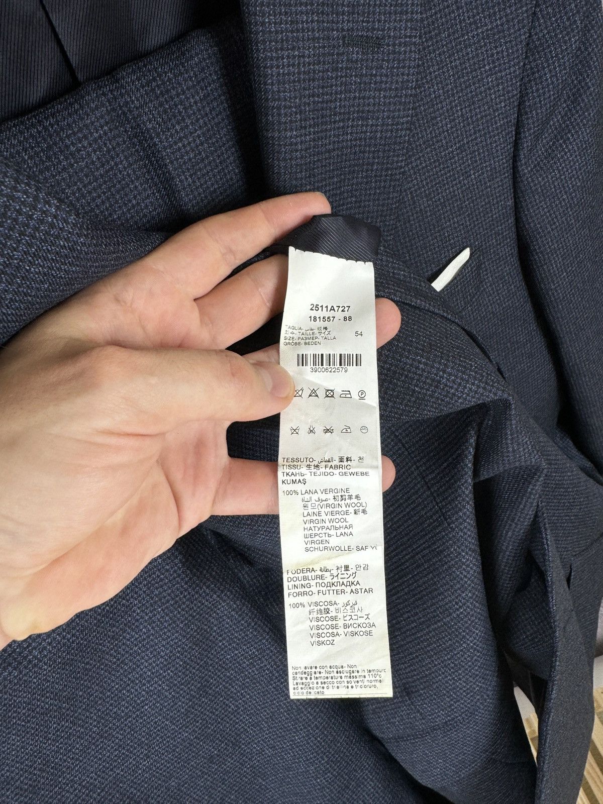 Paoloni Paoloni blue checkered wool 2 button suit made in Italy Size 44R - 12 Thumbnail