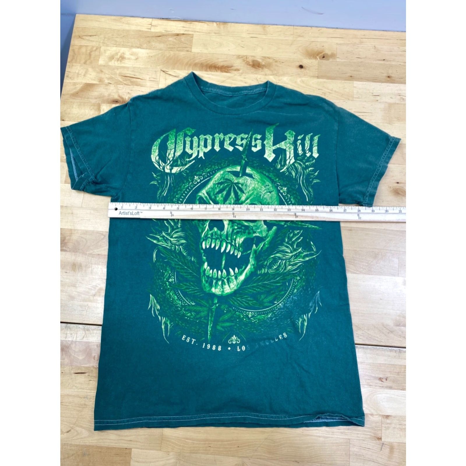 Vintage Cypress Hills T Shirt Mens S Green Hip Hop 90s Skull Rap Size US S / EU 44-46 / 1 - 5 Thumbnail