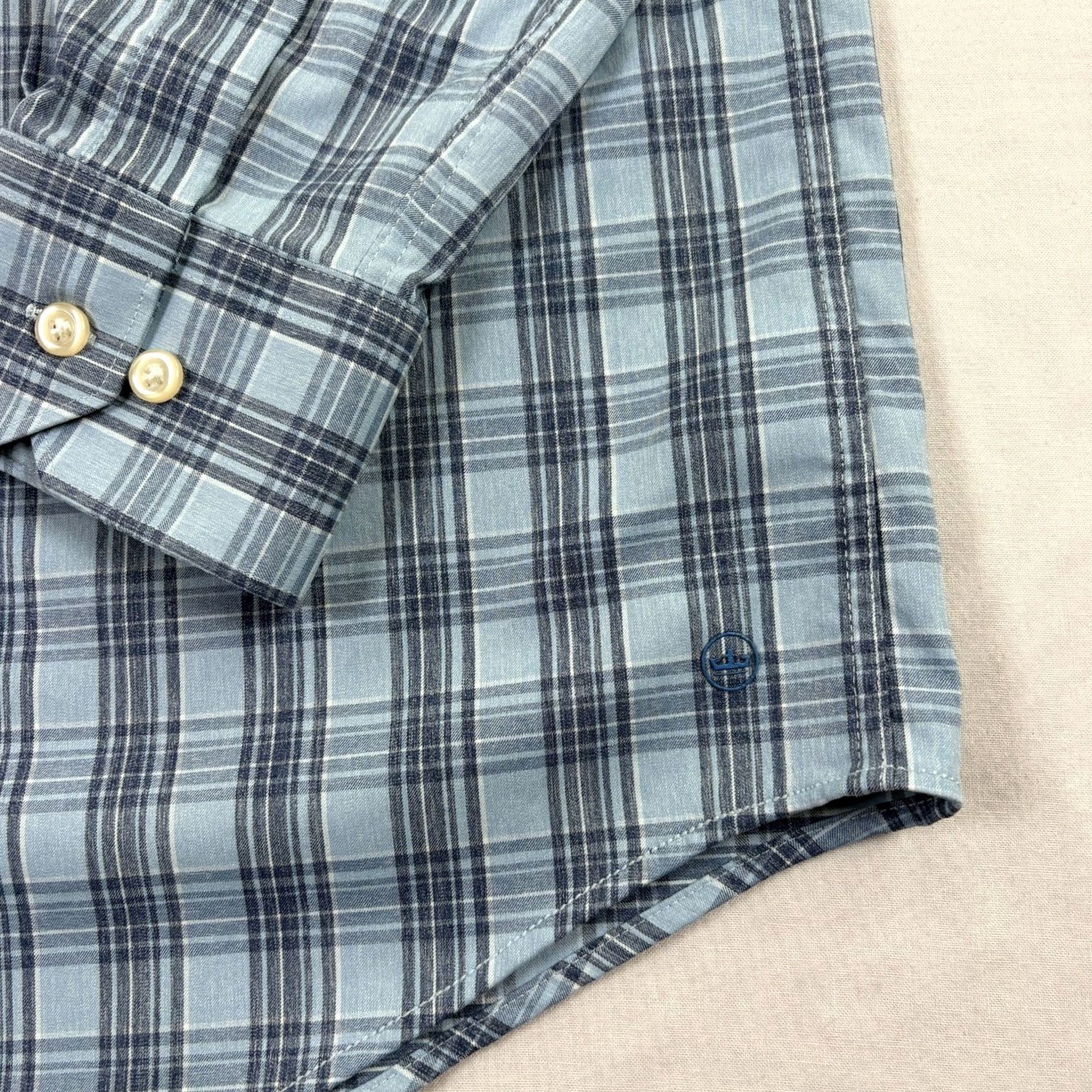 Peter Millar VINTAGE Peter Millar Shirt Mens Large Blue Crown Crafted Button Up Performance Stretch Size US L / EU 52-54 / 3 - 2 Thumbnail